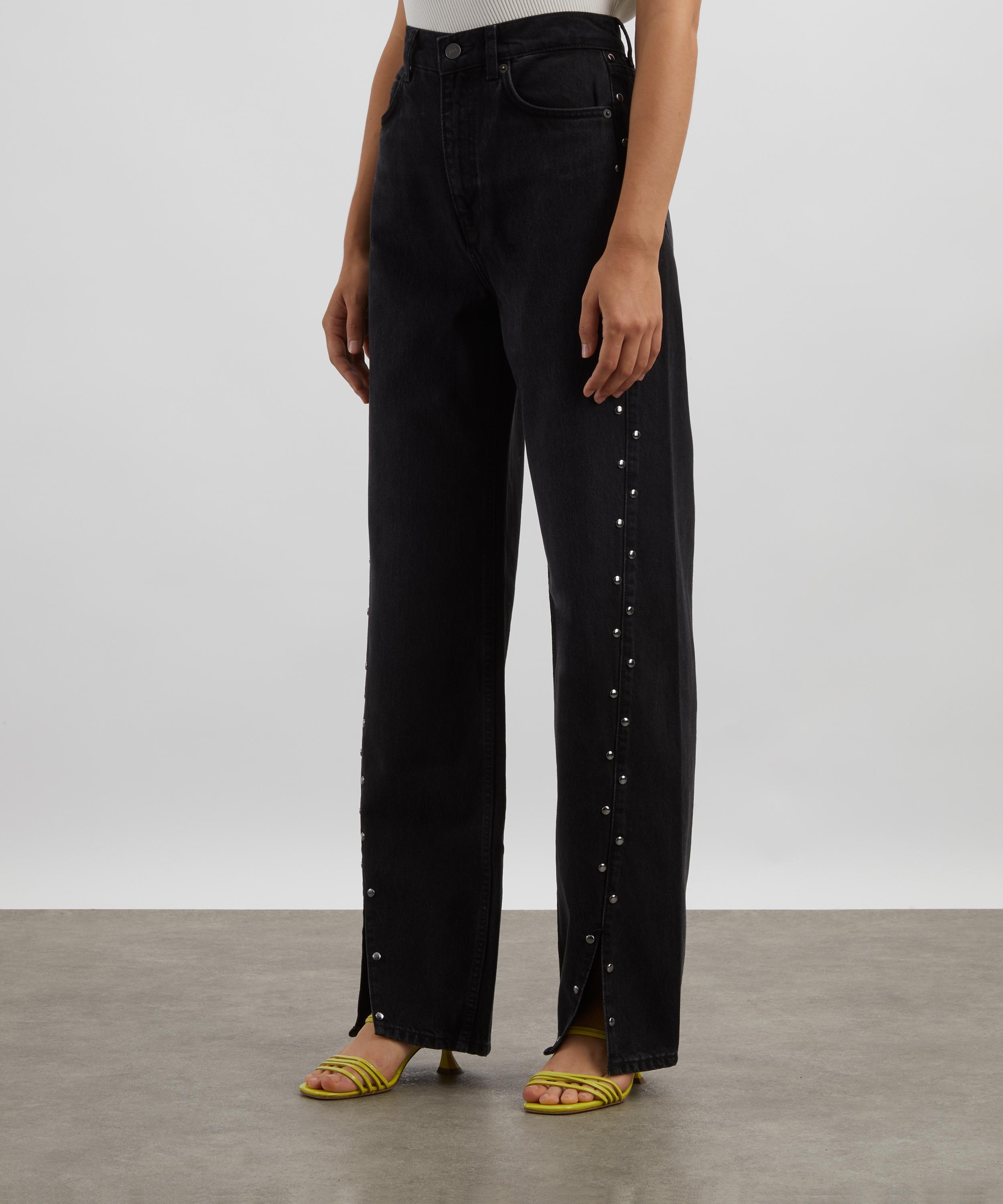 Reformation - Cary High-Rise Slouchy Wide-Leg Studded Jeans image number 2