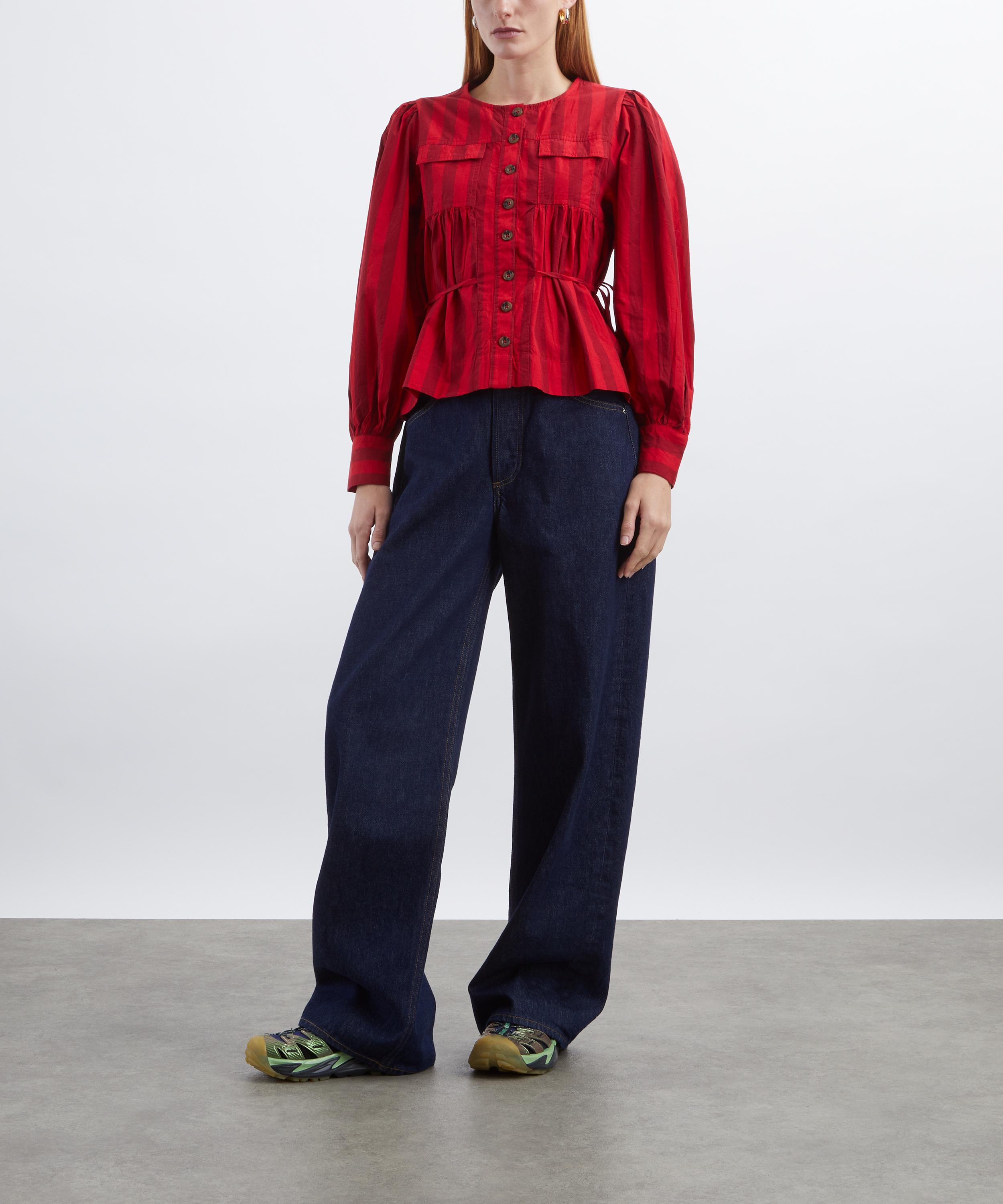 Damson Madder - Charlize Red Stripe Blouse image number 1