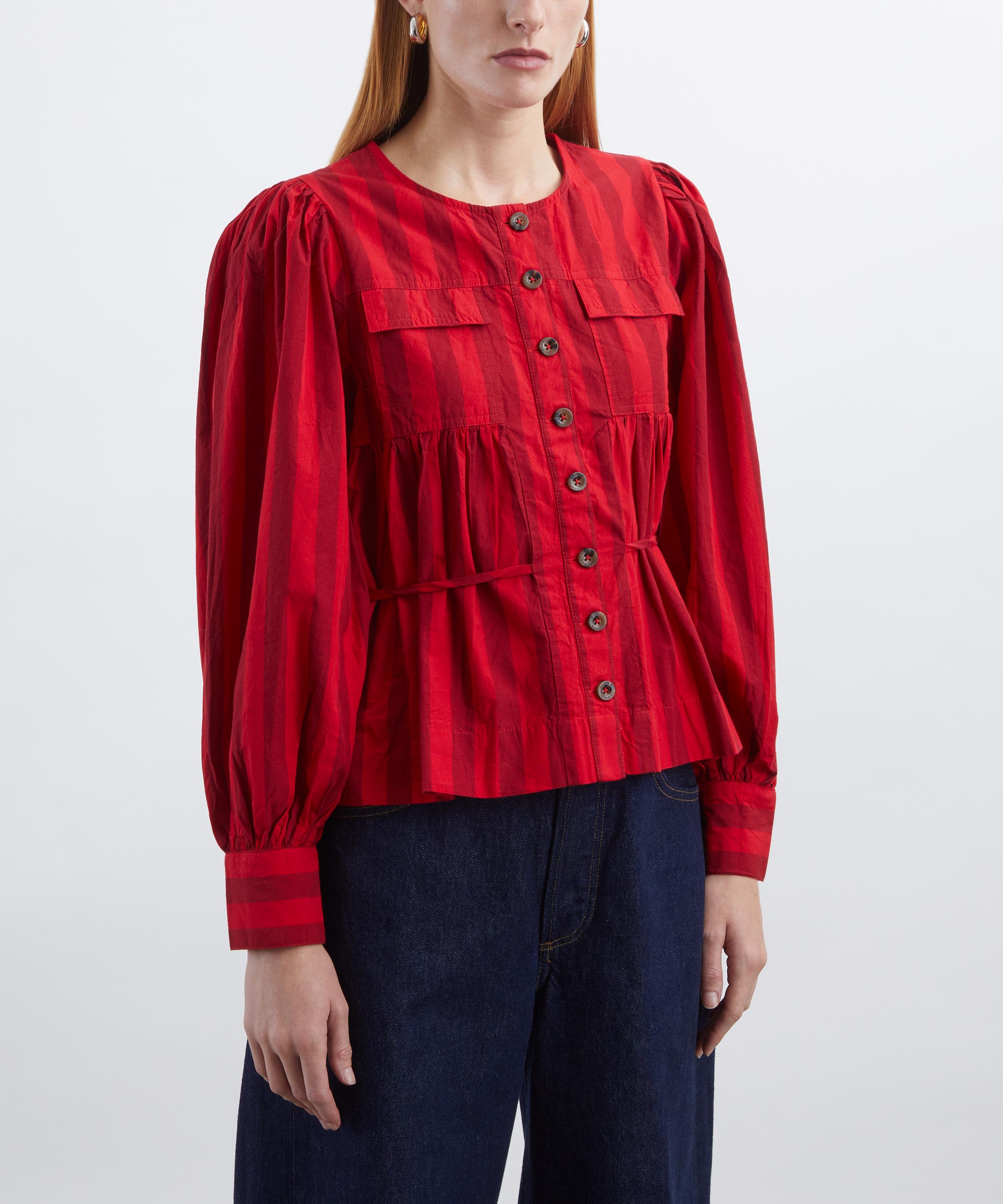 Damson Madder - Charlize Red Stripe Blouse image number 2