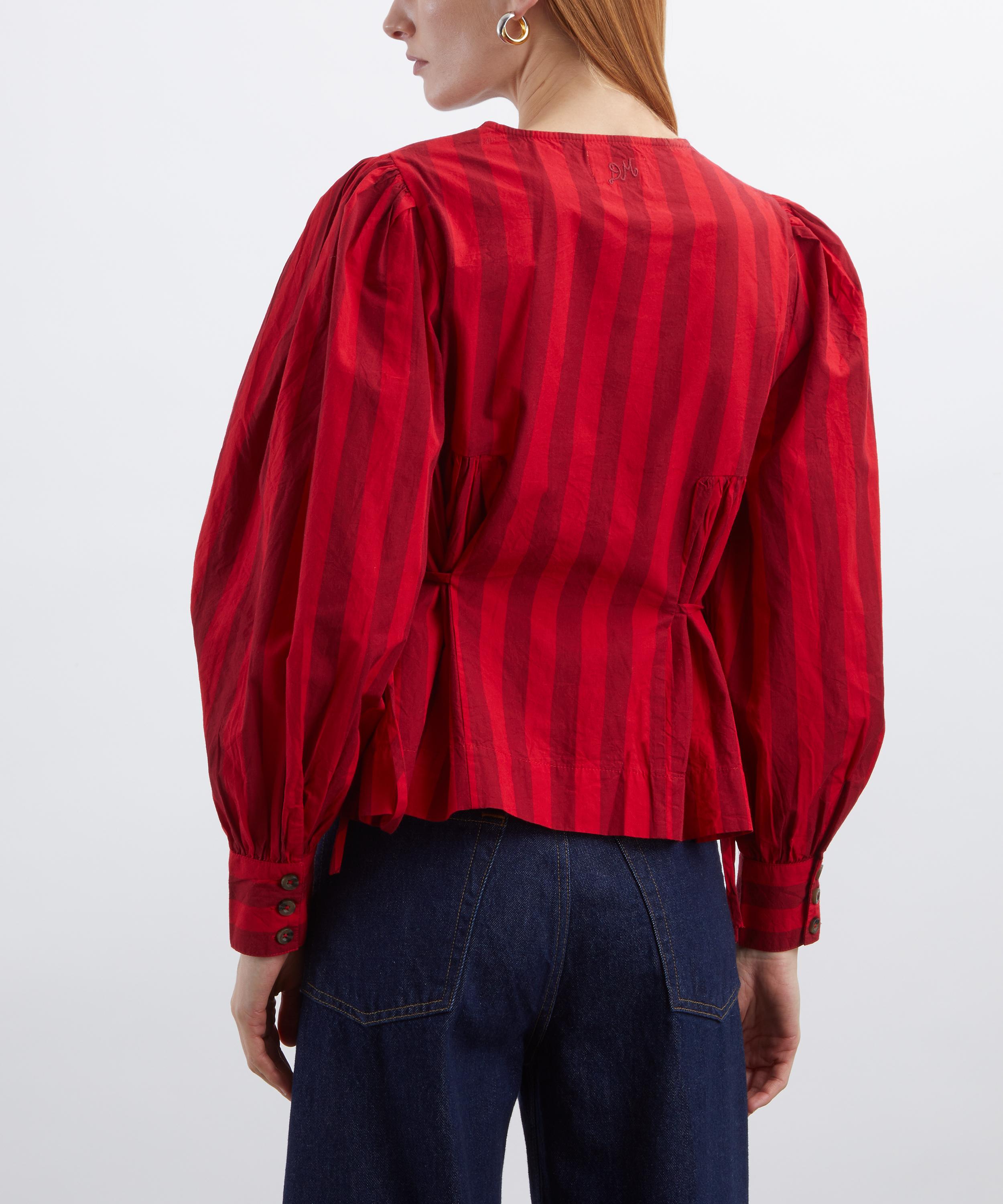 Damson Madder - Charlize Red Stripe Blouse image number 3