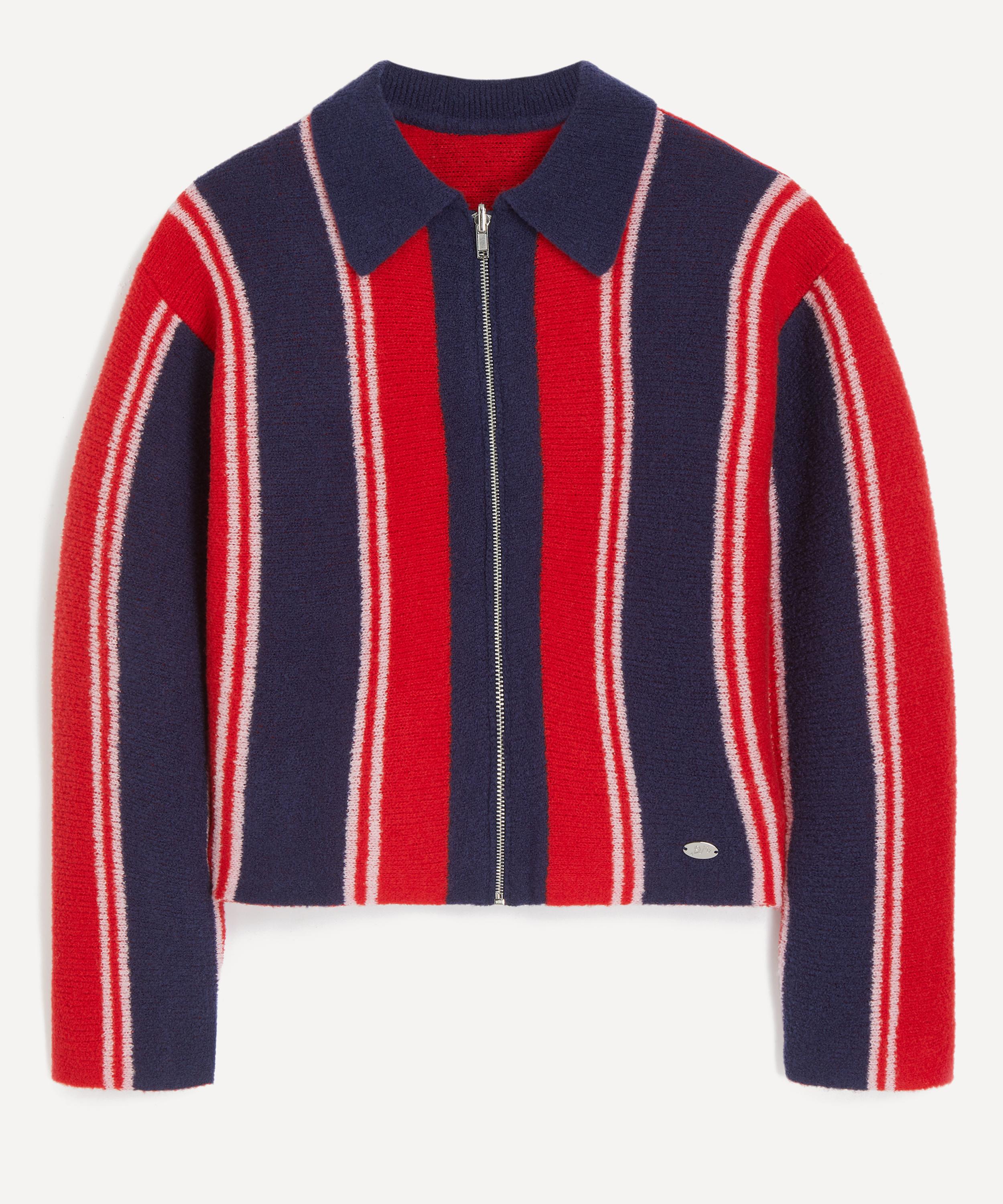 Damson Madder - Bibi Boxy Merino Wool Reversible Cardigan