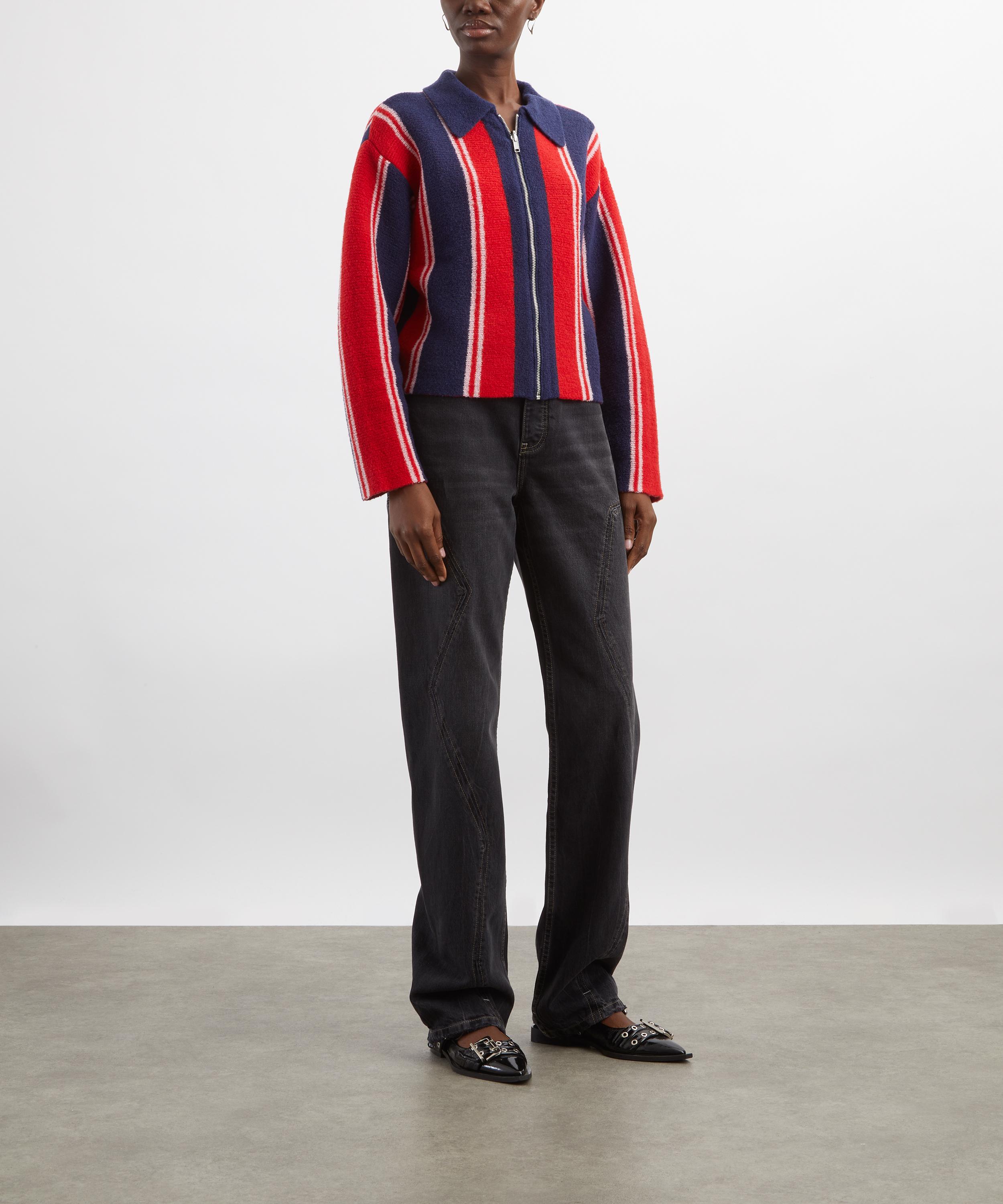 Damson Madder - Bibi Boxy Merino Wool Reversible Cardigan image number 1