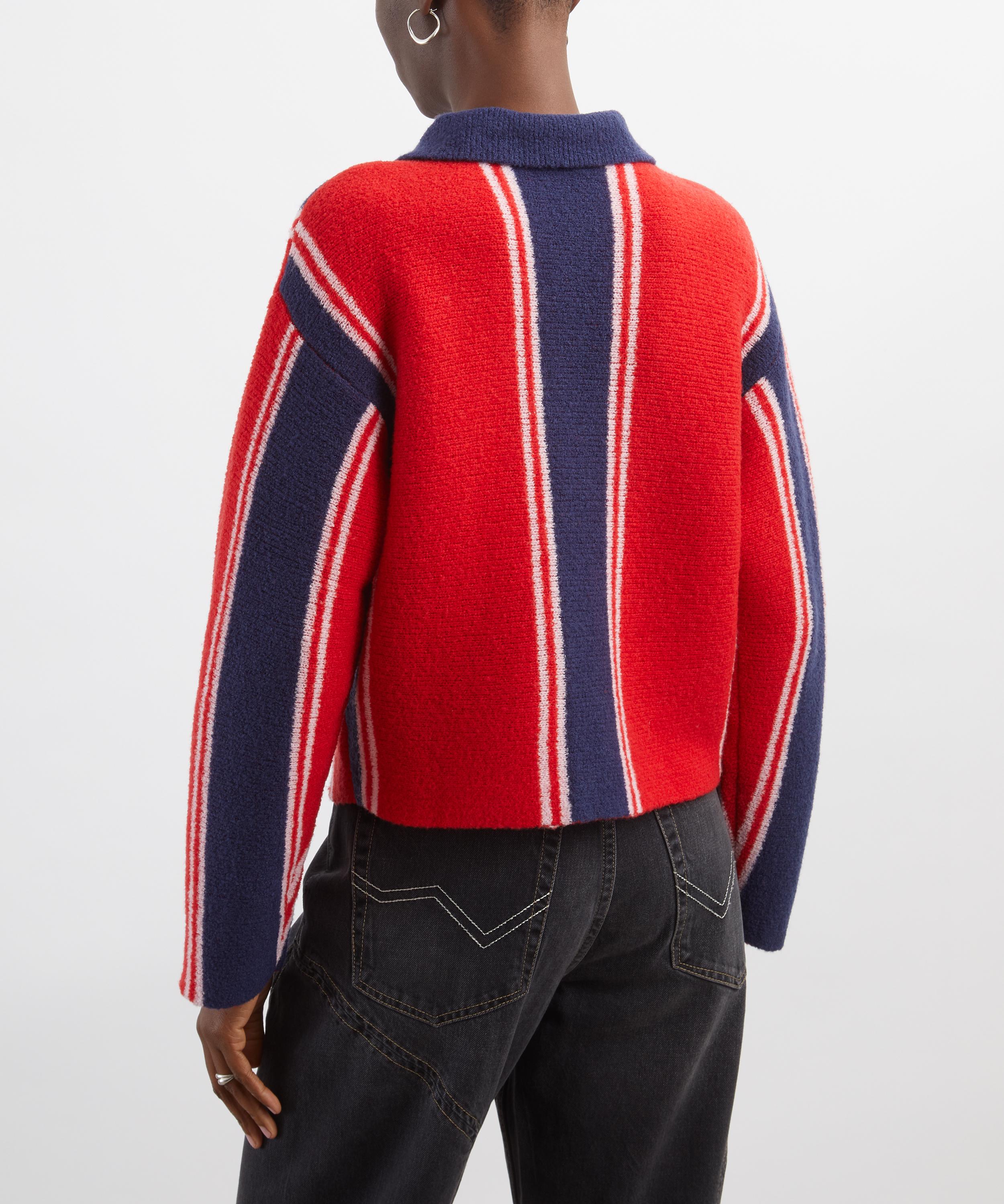 Damson Madder - Bibi Boxy Merino Wool Reversible Cardigan image number 3