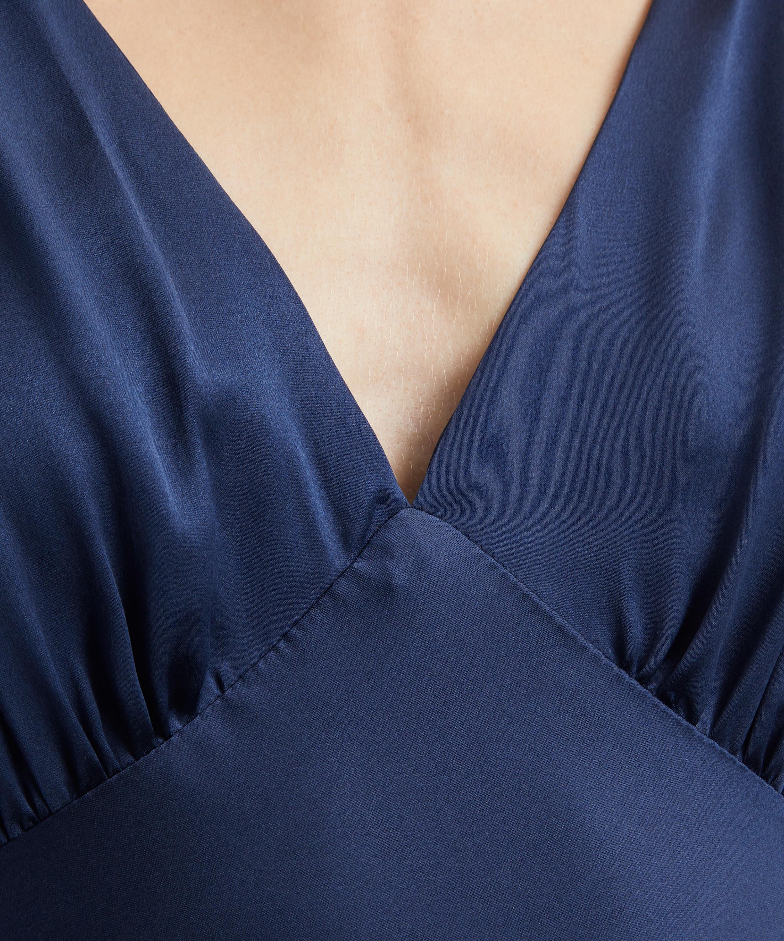Reformation - Pernille Navy Silk Maxi Dress image number 4