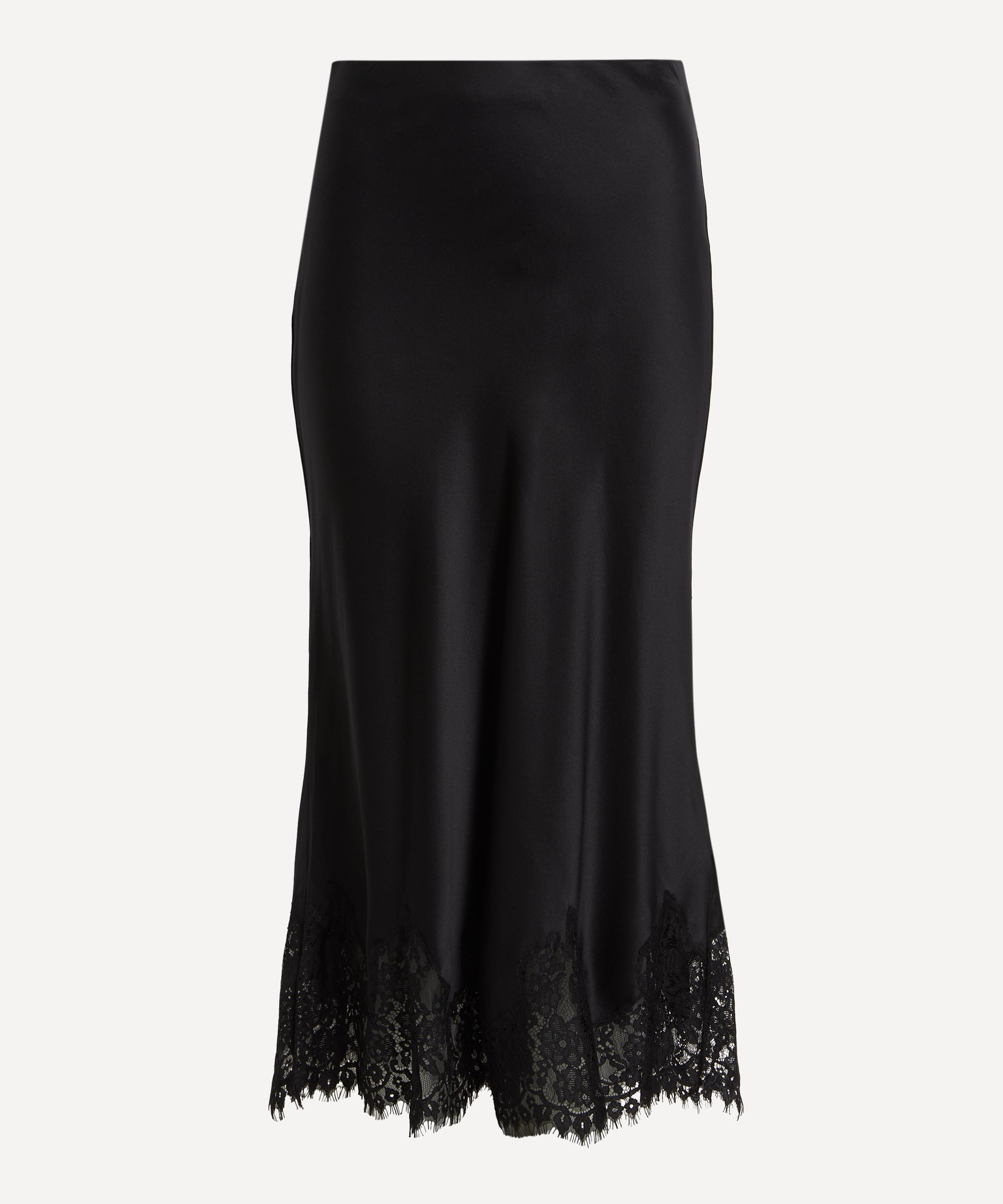 Reformation - Carolina Black Silk Skirt image number 0