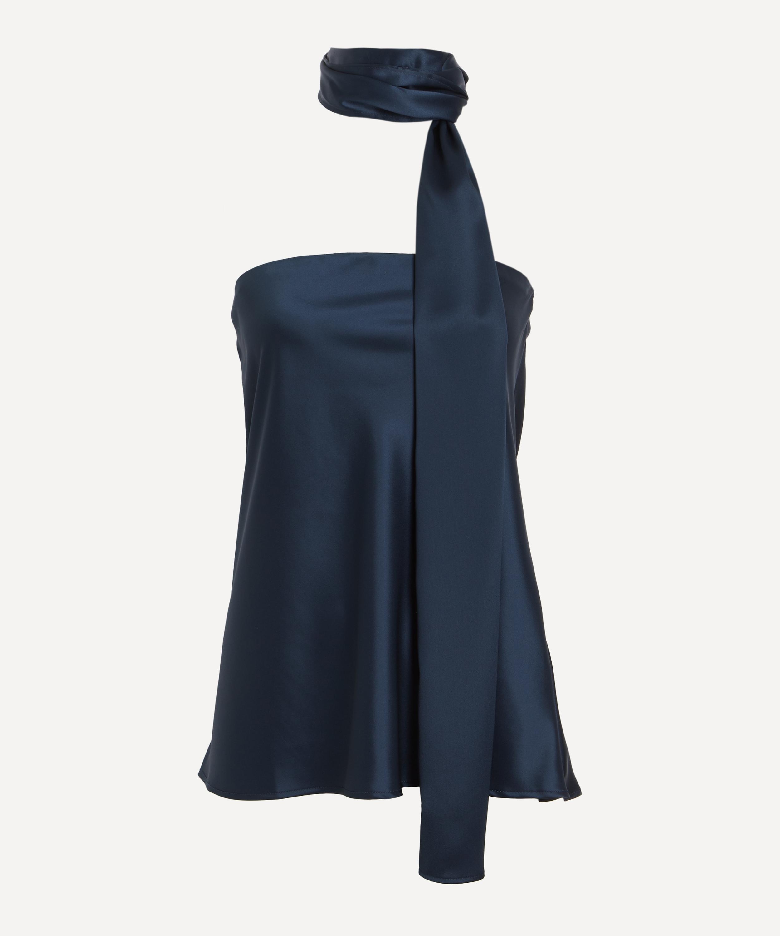 Reformation - Sienna Navy Satin Top image number 0
