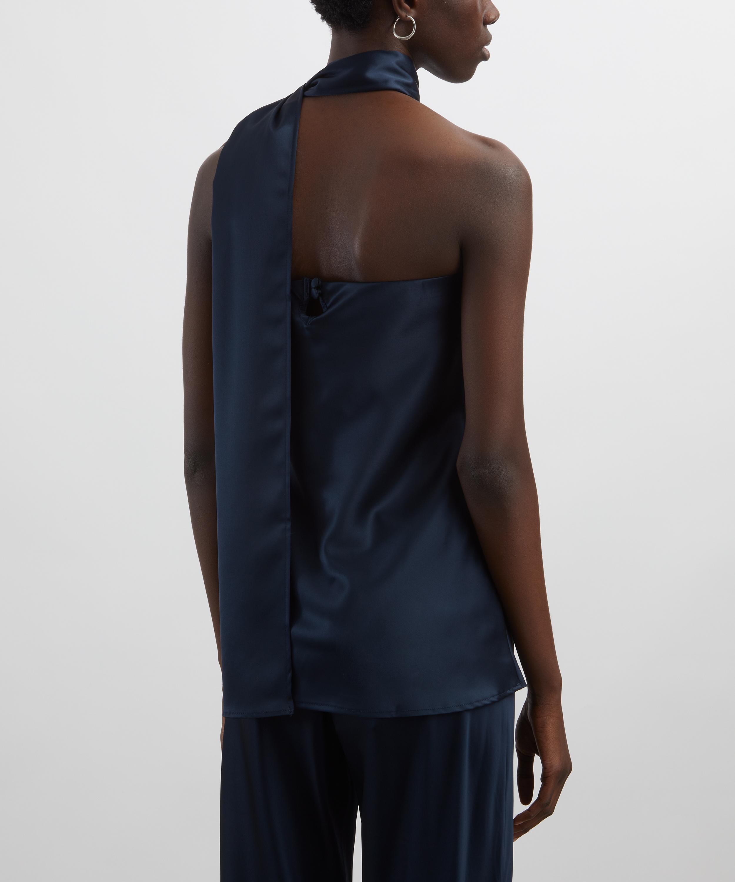 Reformation - Sienna Navy Satin Top image number 3