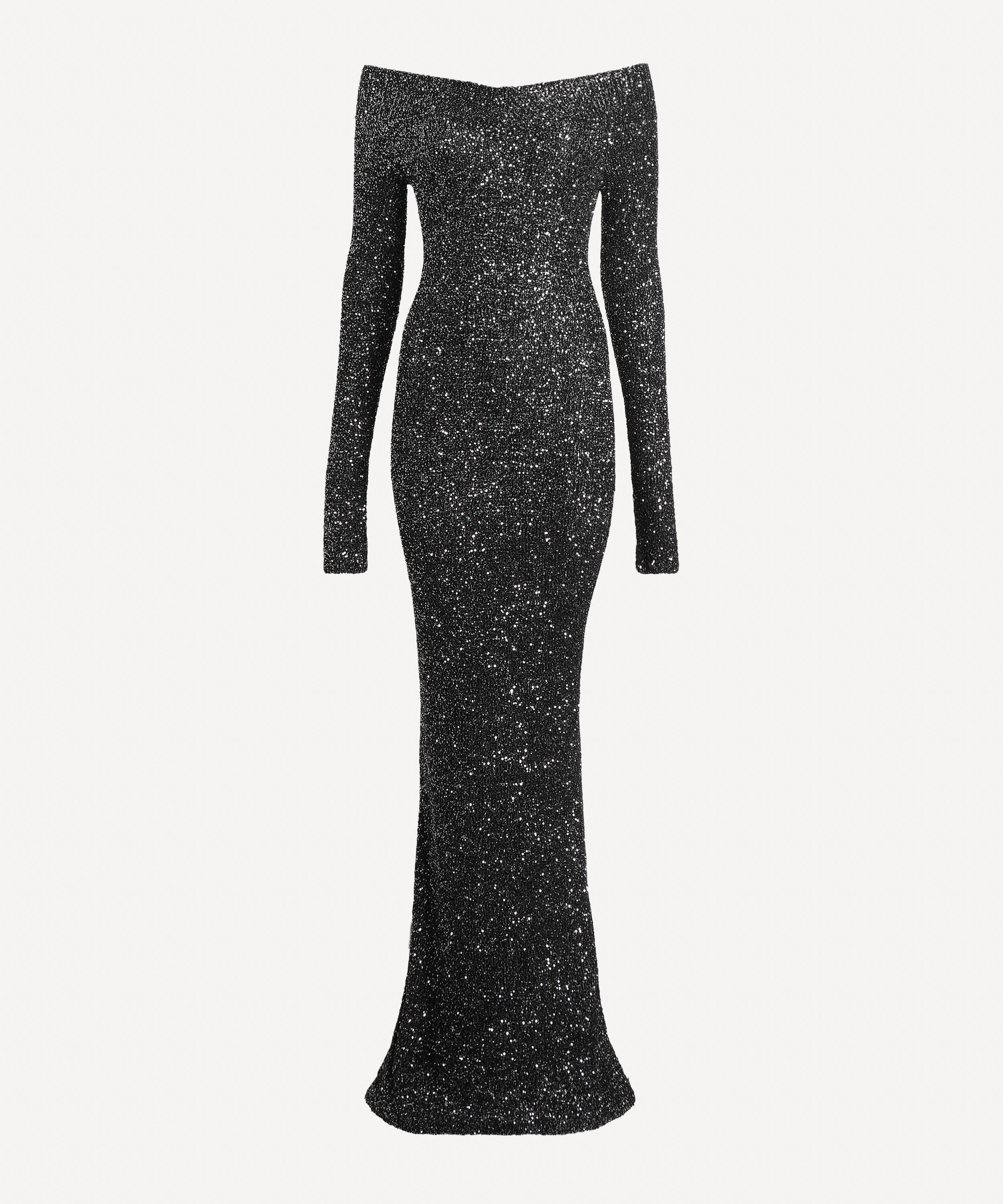 Stella McCartney - Off-The-Shoulder Sequin Knit Gown