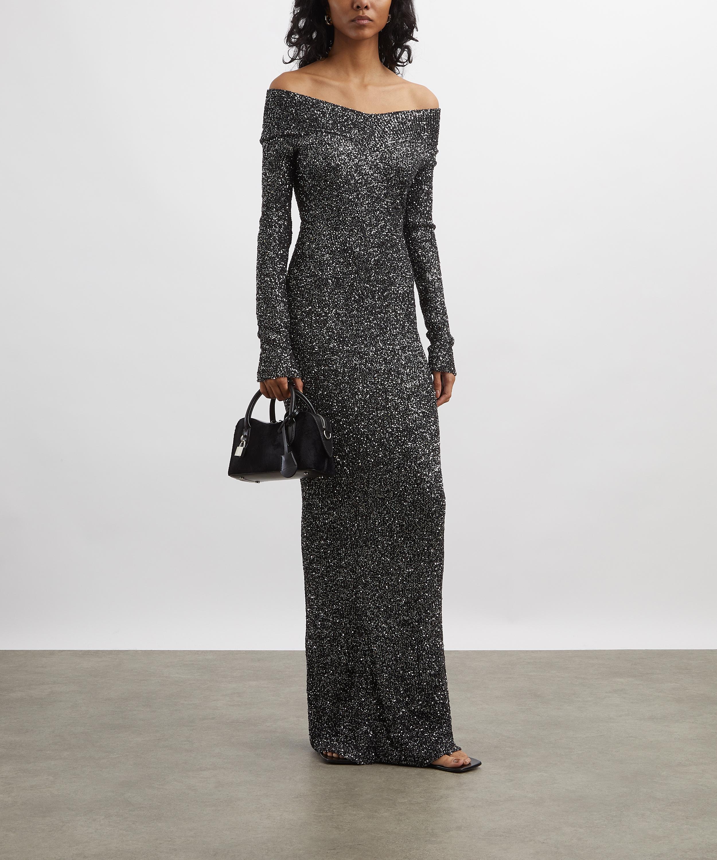 Stella McCartney - Off-The-Shoulder Sequin Knit Gown image number 1