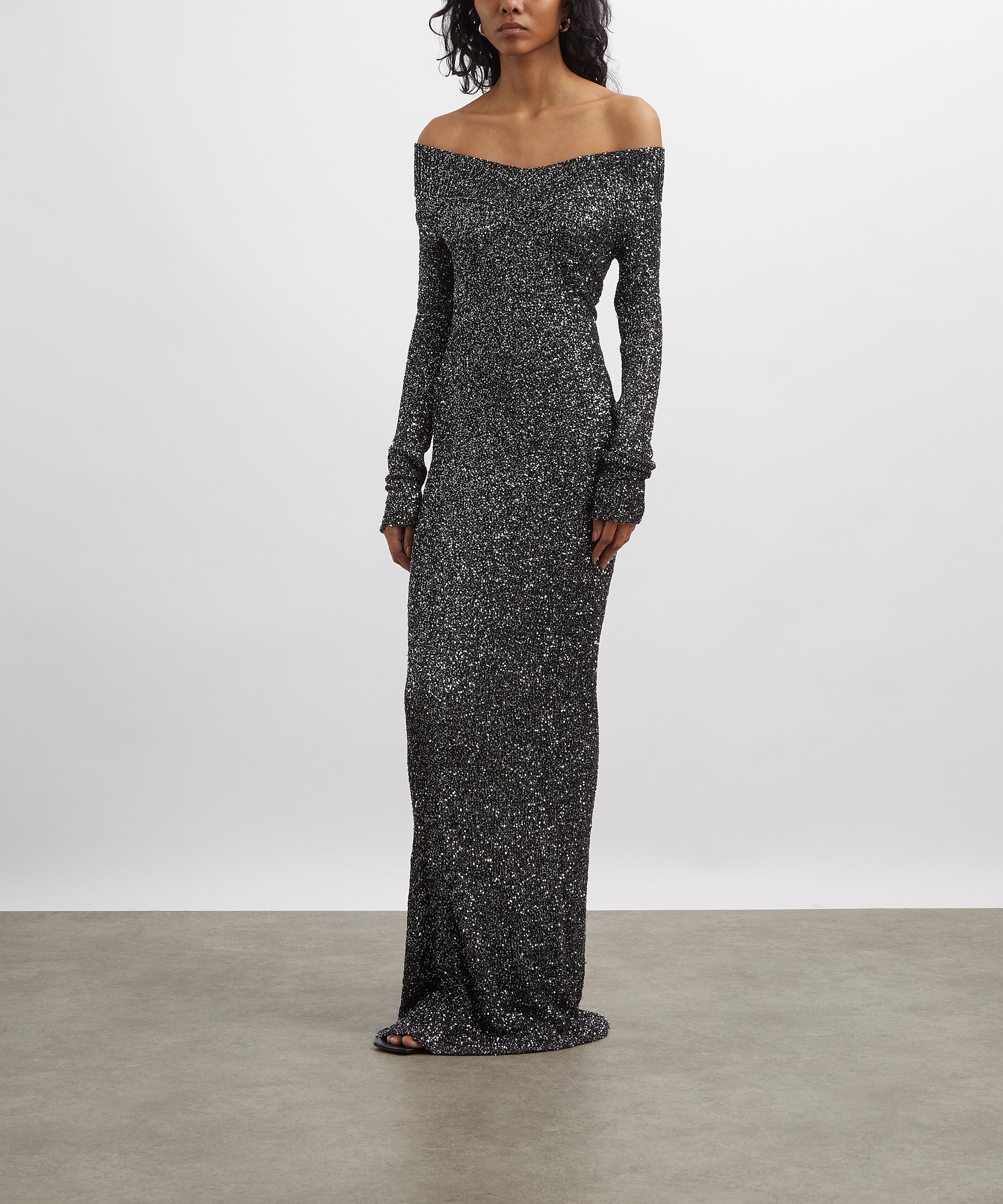 Stella McCartney - Off-The-Shoulder Sequin Knit Gown image number 2