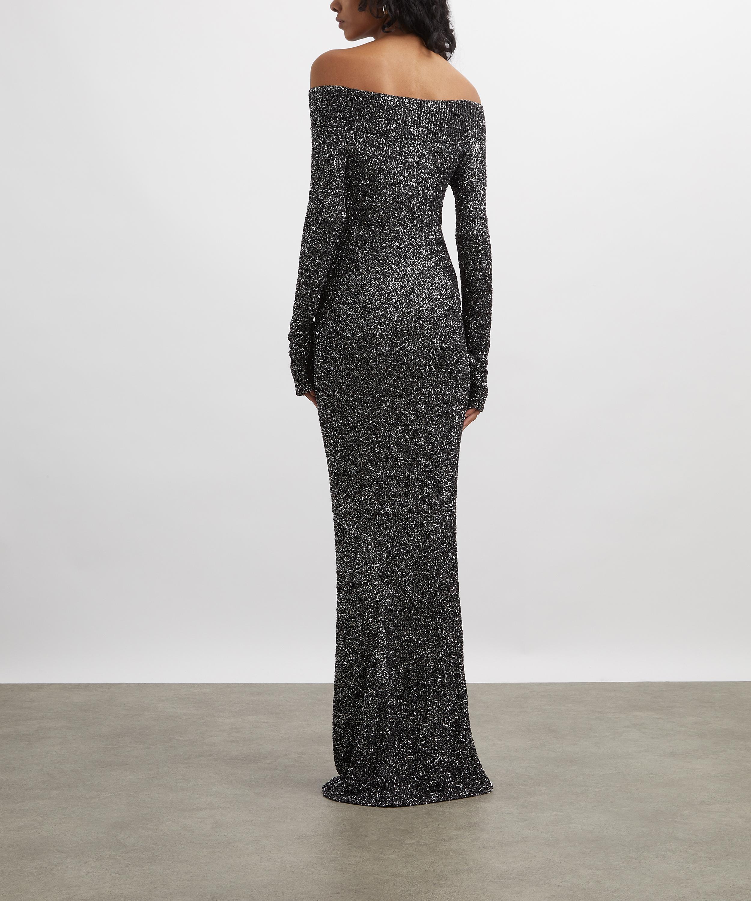 Stella McCartney - Off-The-Shoulder Sequin Knit Gown image number 3