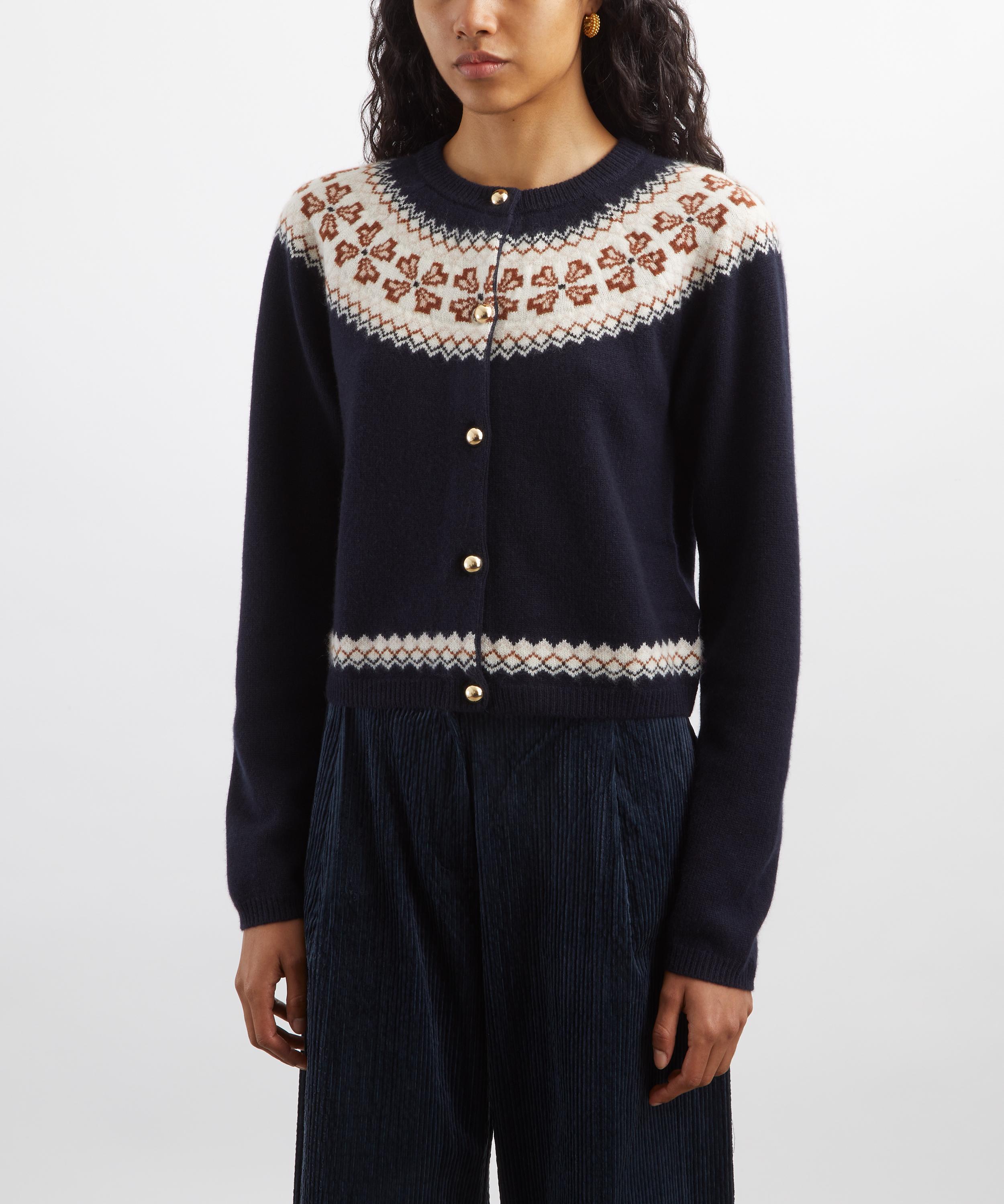 Paige - Cashmere Fair Isle Cardigan image number 2