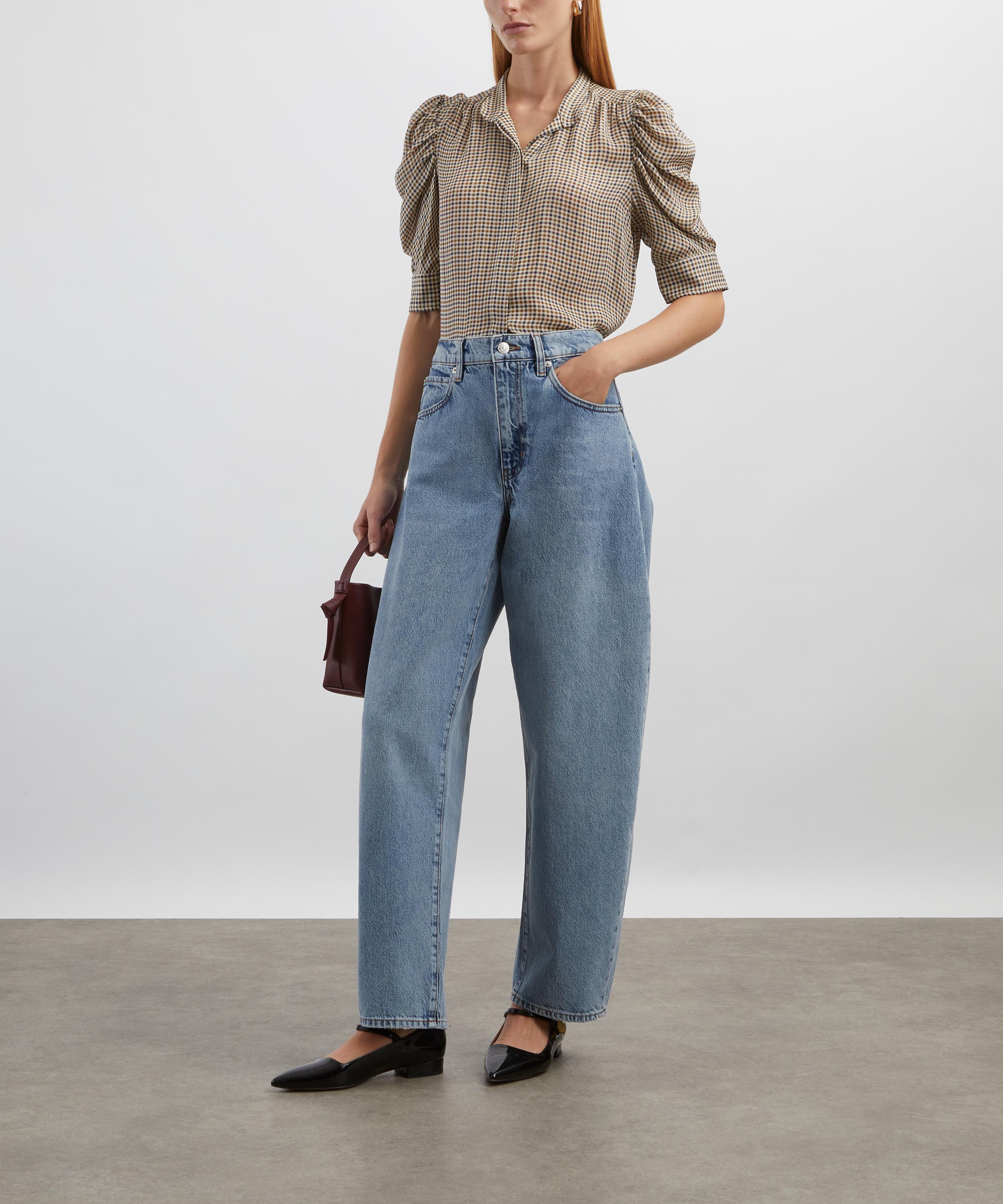Frame - Gillian Houndstooth Silk Blouse image number 1