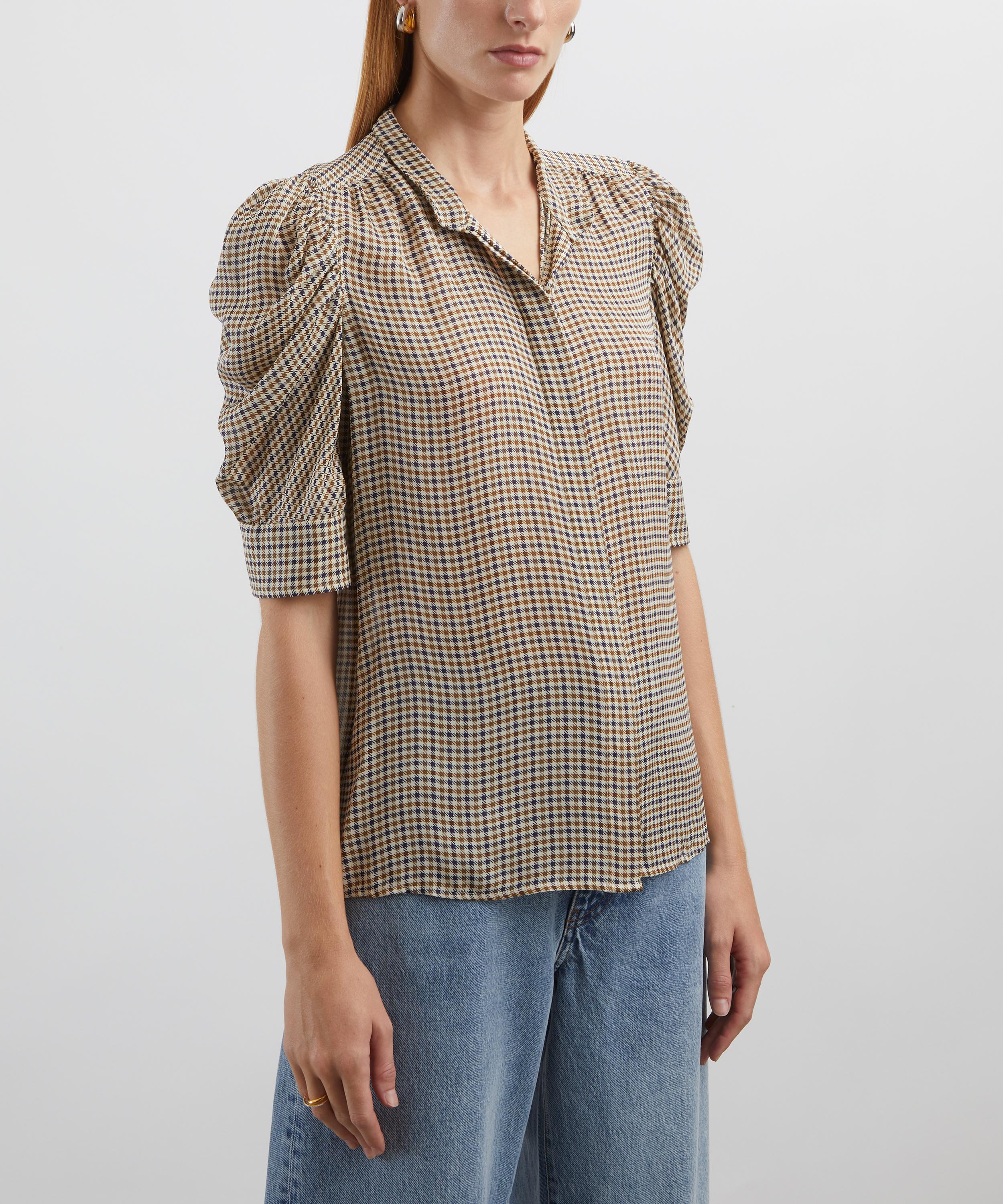 Frame - Gillian Houndstooth Silk Blouse image number 2