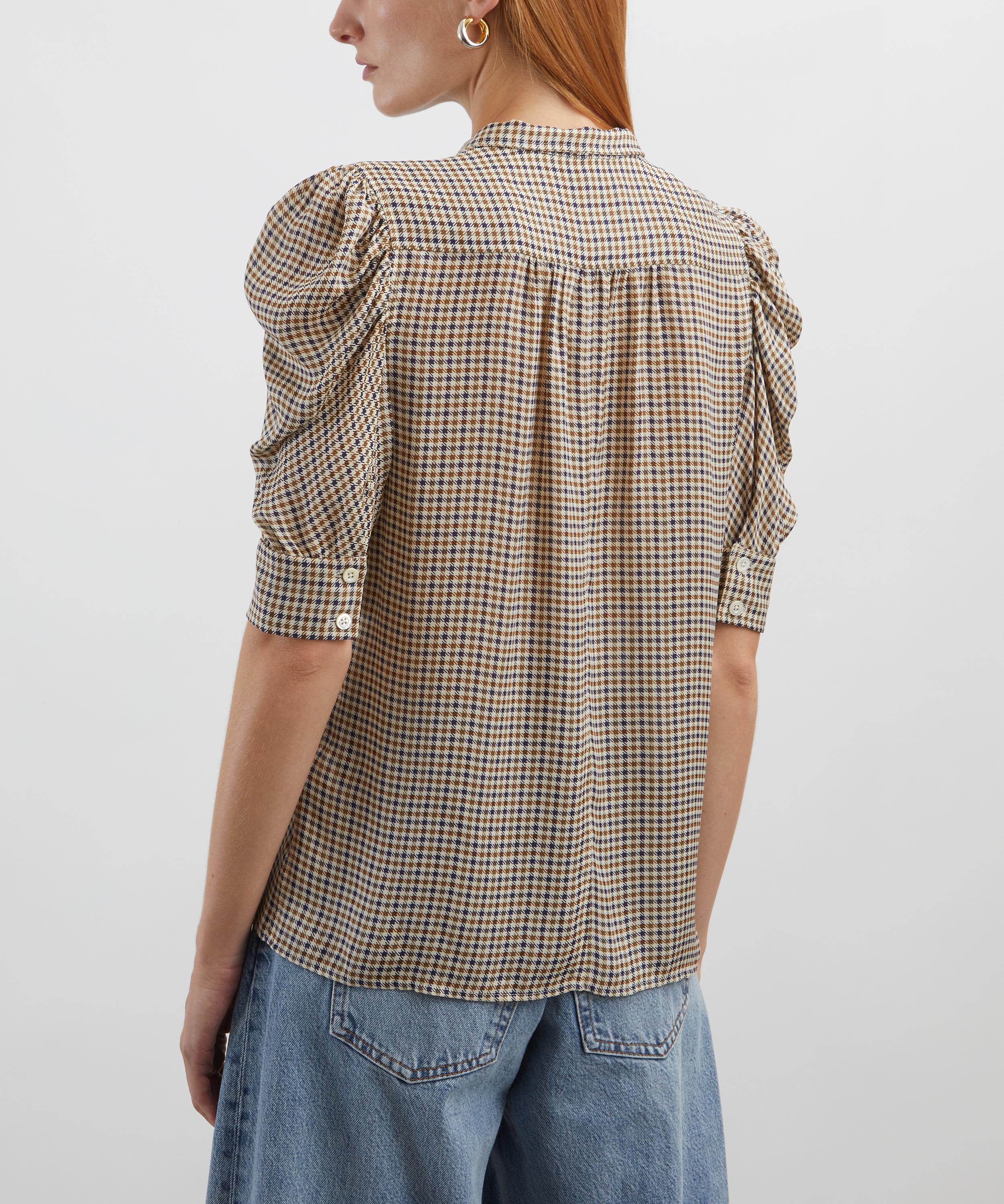 Frame - Gillian Houndstooth Silk Blouse image number 3