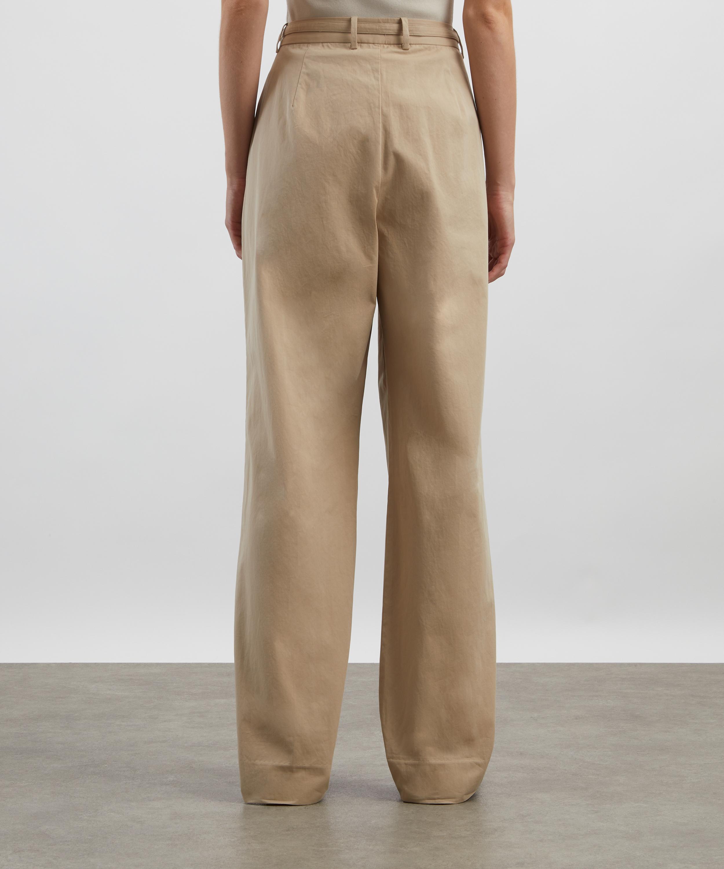 Frame - Light Khaki Pleated Slit Trousers image number 3