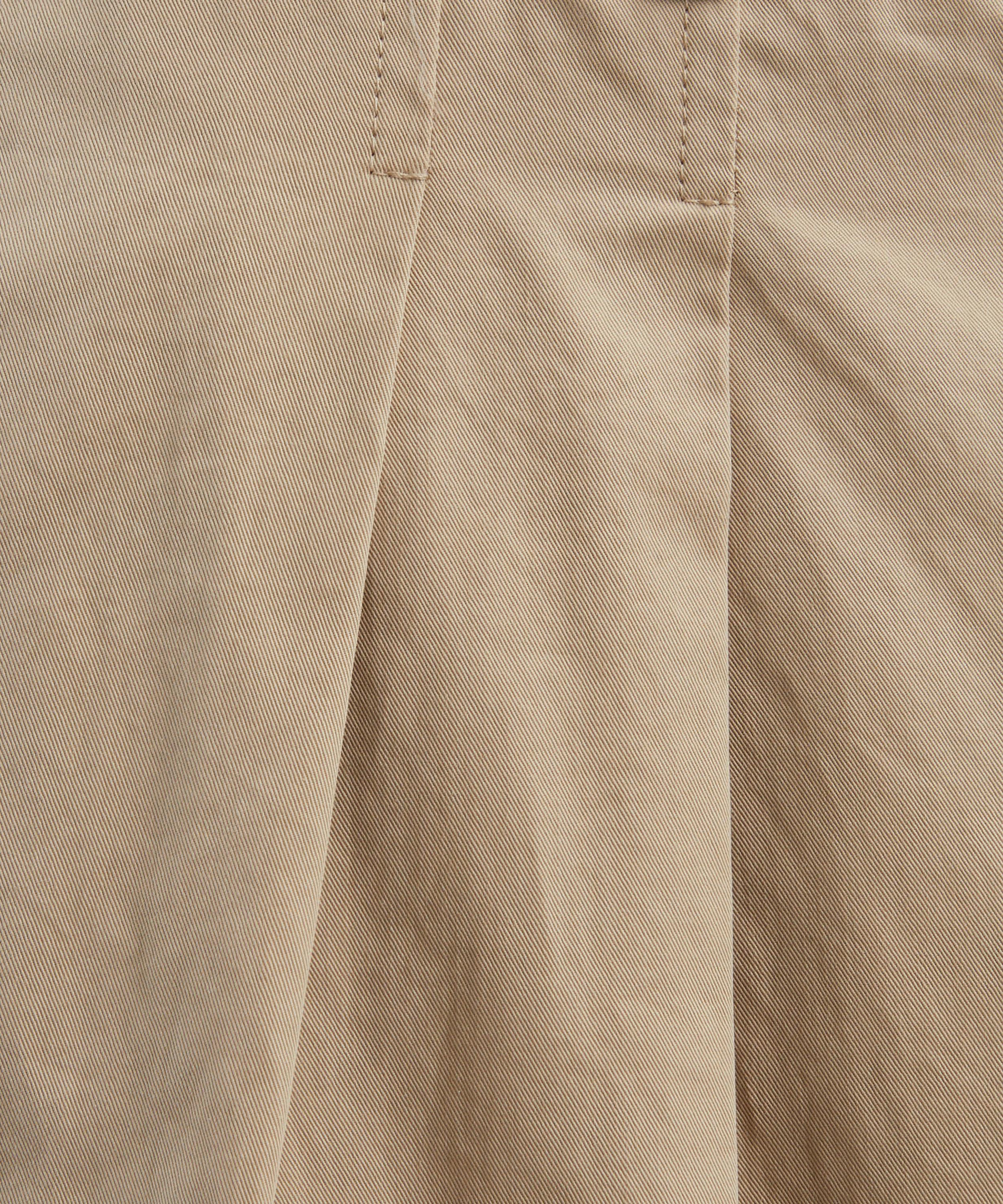 Frame - Light Khaki Pleated Slit Trousers image number 4