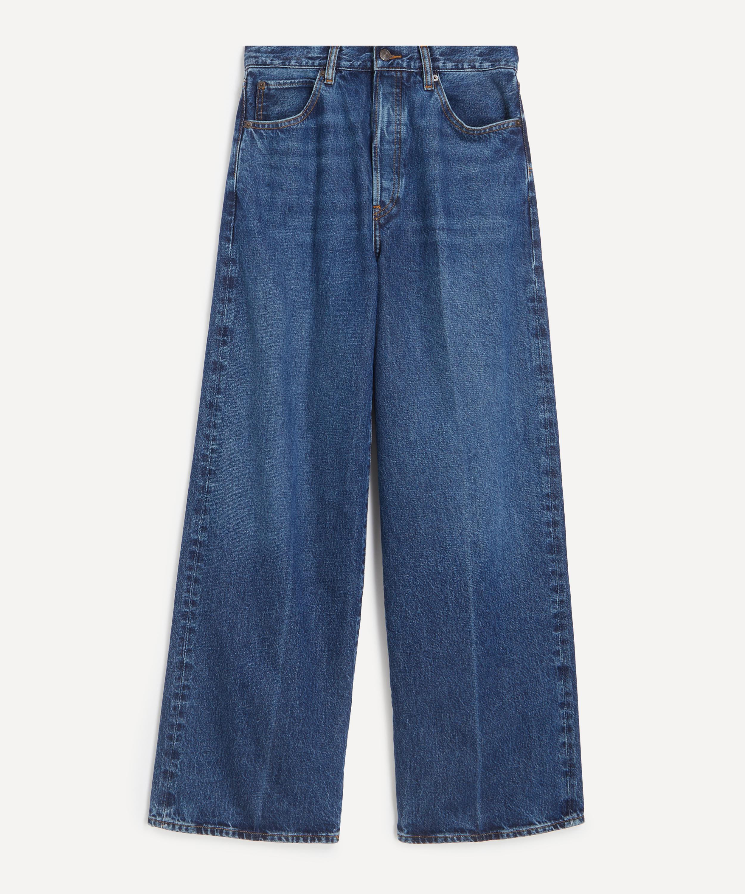 Frame - Collegiate High-Rise Wide Jeans in Galactic image number 0