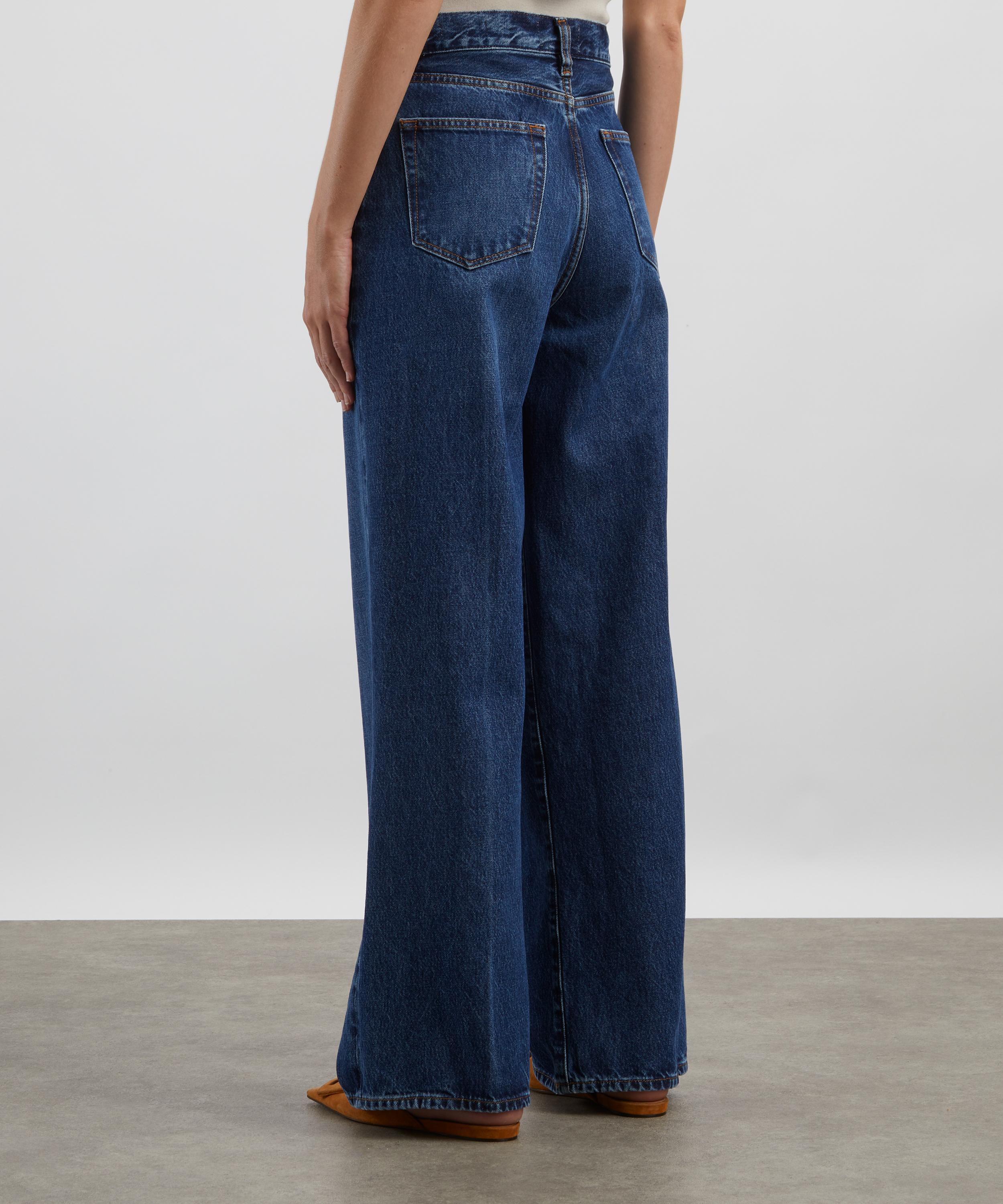 Frame - Collegiate High-Rise Wide Jeans in Galactic image number 3
