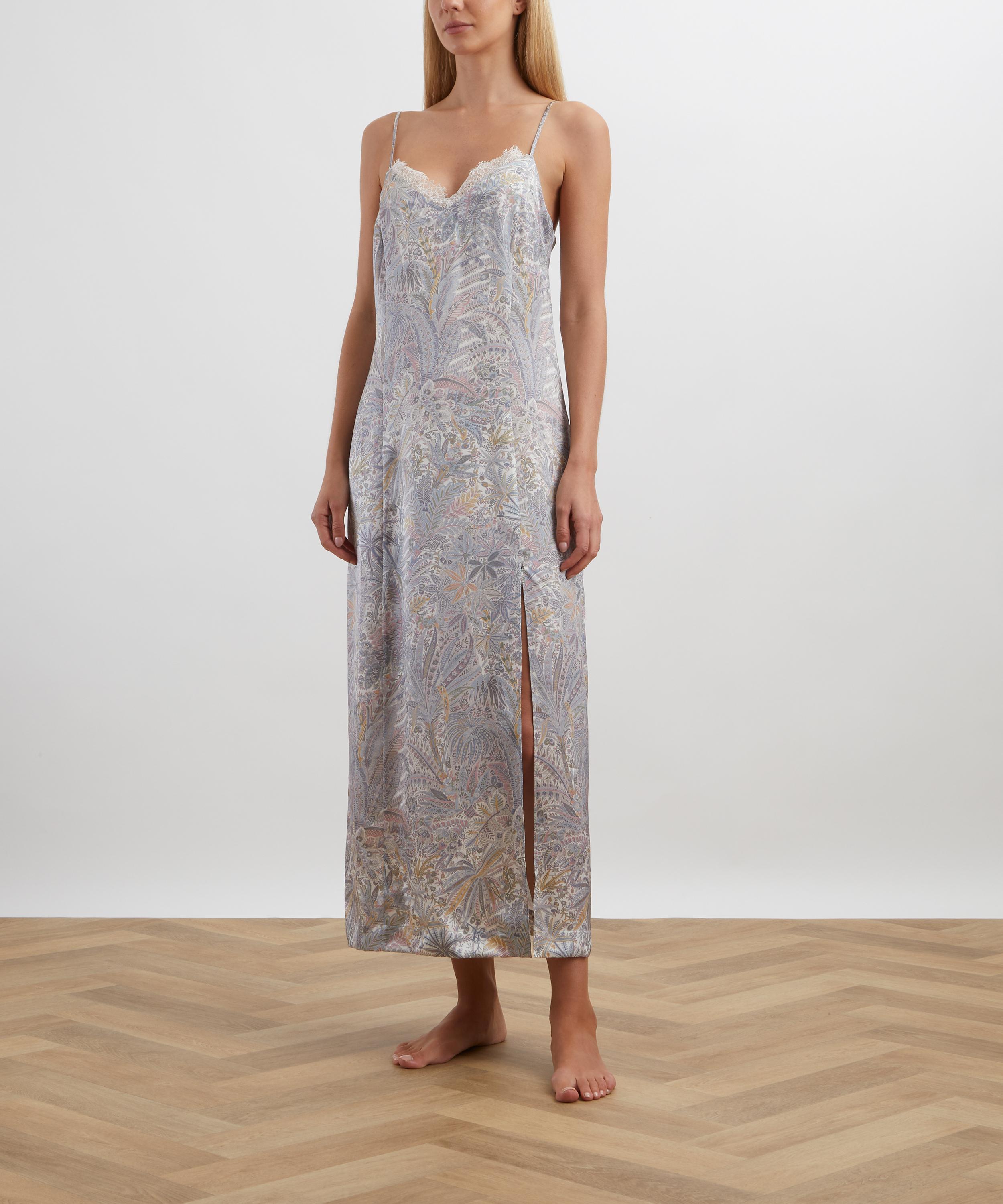 Liberty - Adelphi Voyage Silk-Satin Slip Dress with Lace Trim image number 1
