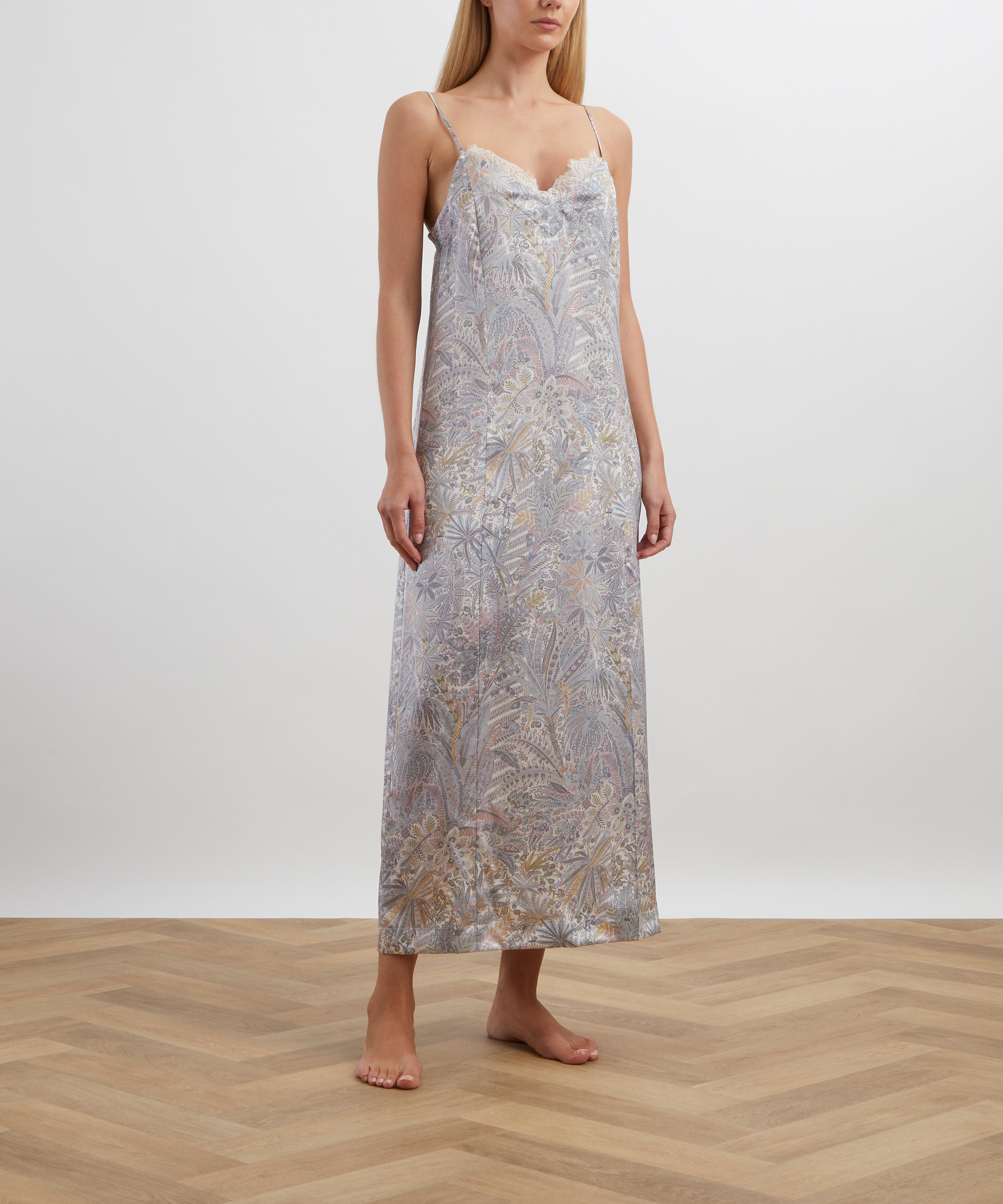 Liberty - Adelphi Voyage Silk-Satin Slip Dress with Lace Trim image number 2