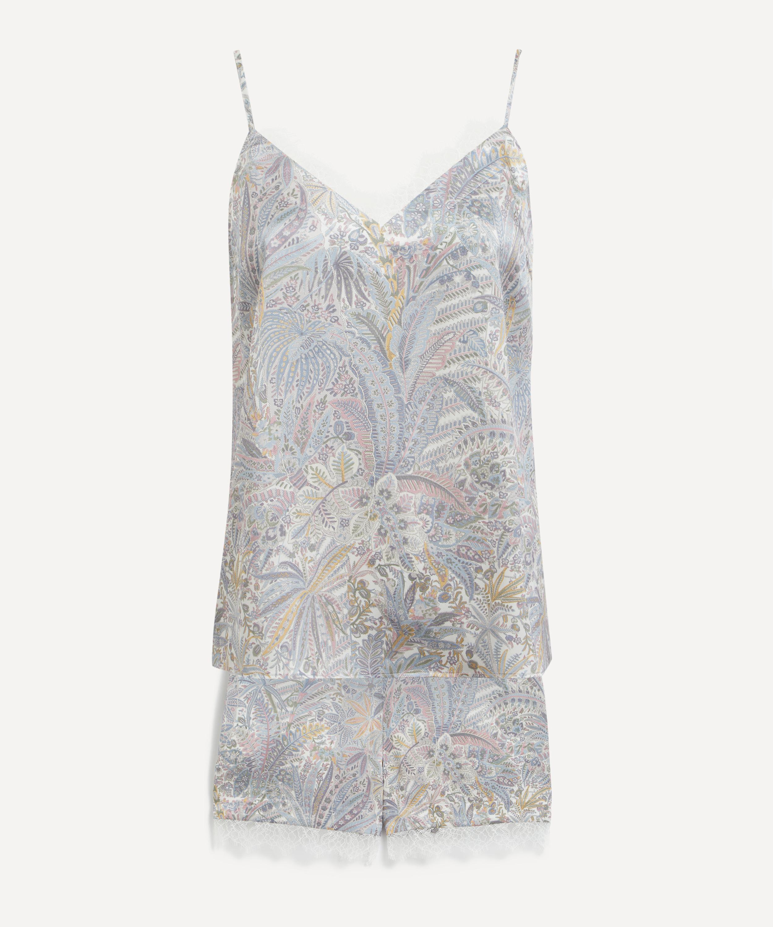 Liberty - Adelphi Voyage Silk-Satin Cami Set with Lace Trim image number 0