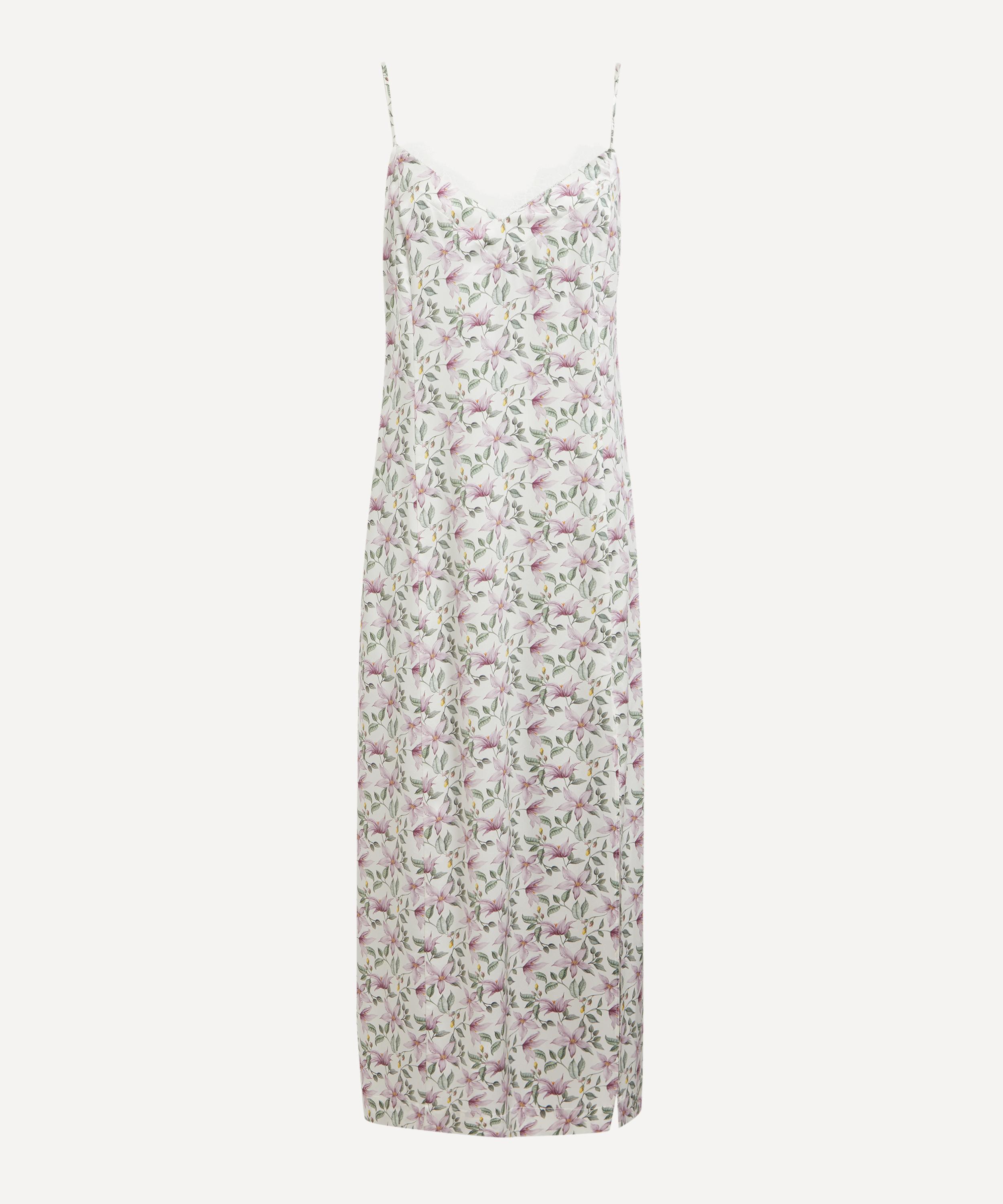 Liberty - Ava Fleur Silk-Satin Slip Dress with Lace Trim image number 0