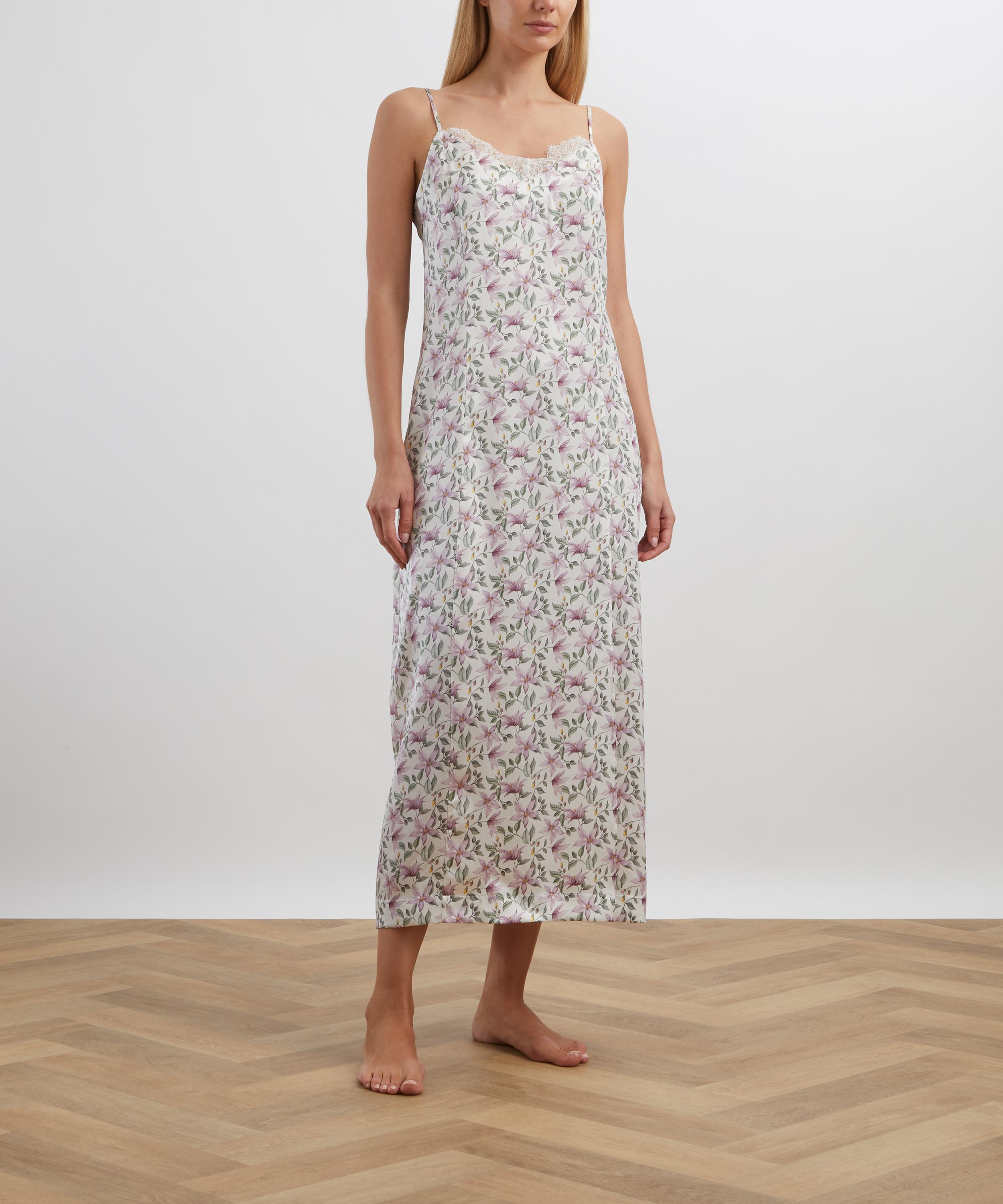 Liberty - Ava Fleur Silk-Satin Slip Dress with Lace Trim image number 2