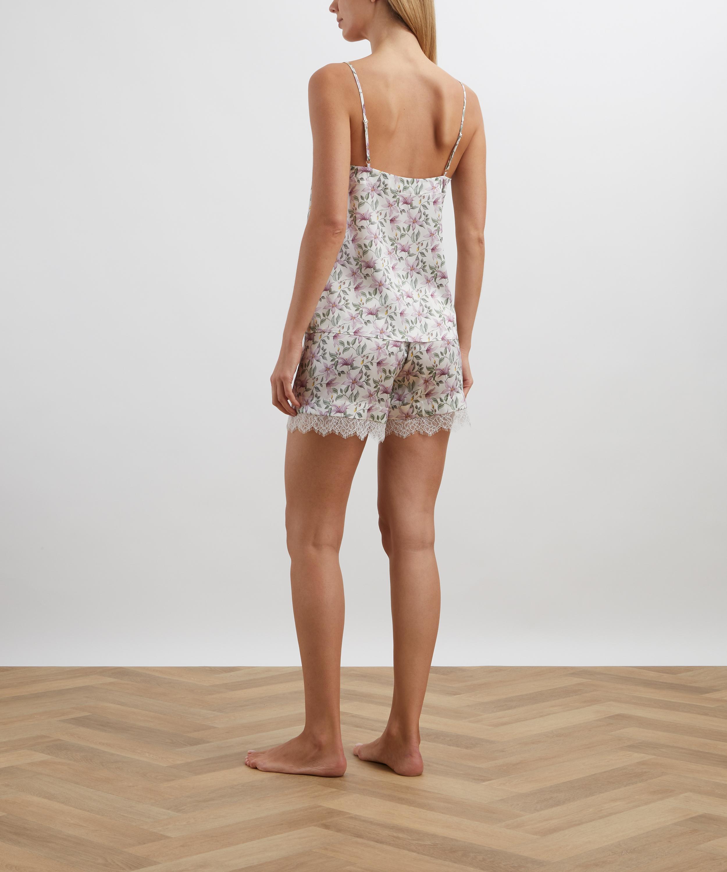 Liberty - Ava Fleur Silk-Satin Cami Set with Lace Trim image number 3