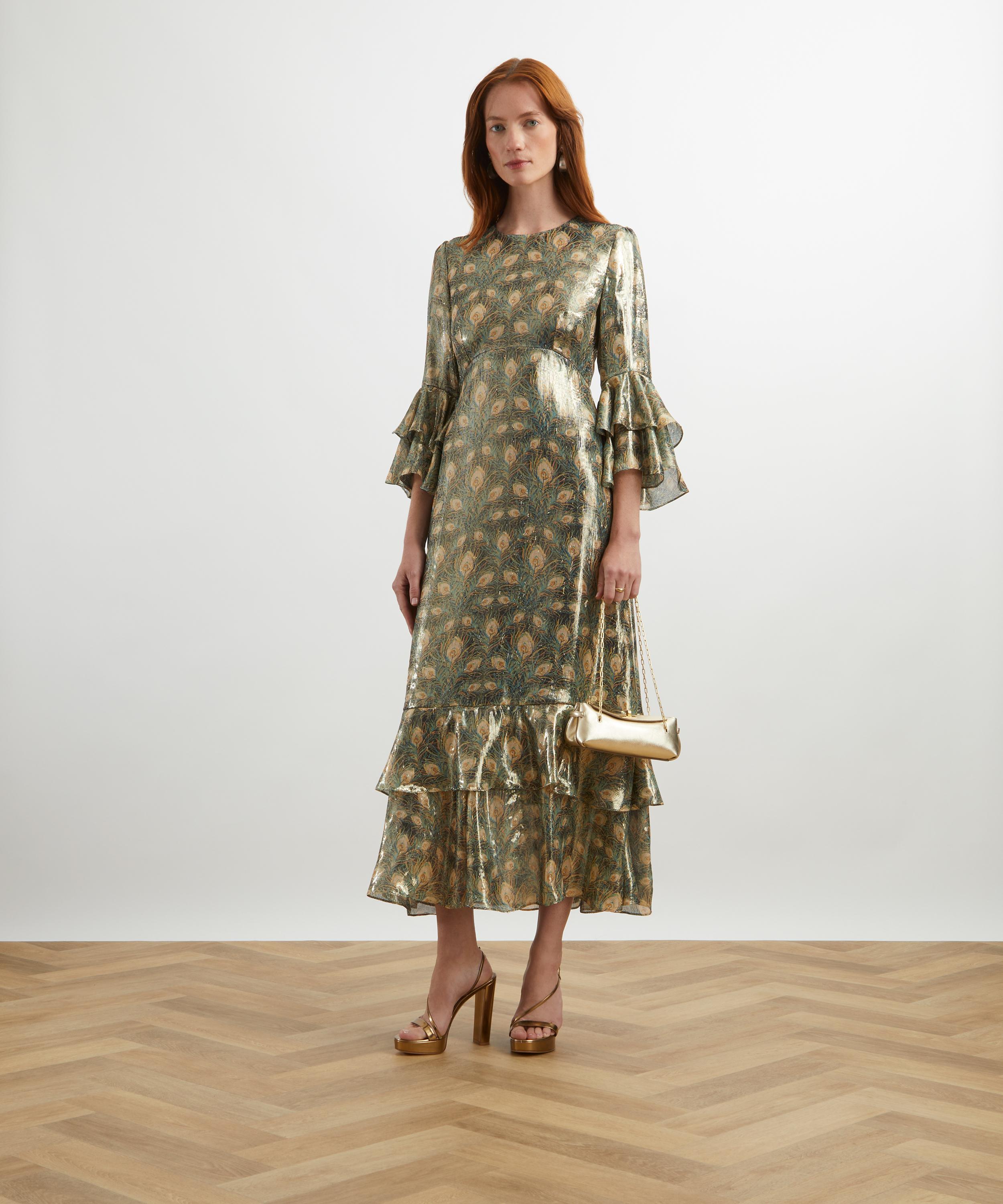 Liberty - Juno Feather Silk Lamé Gala Dress image number 1