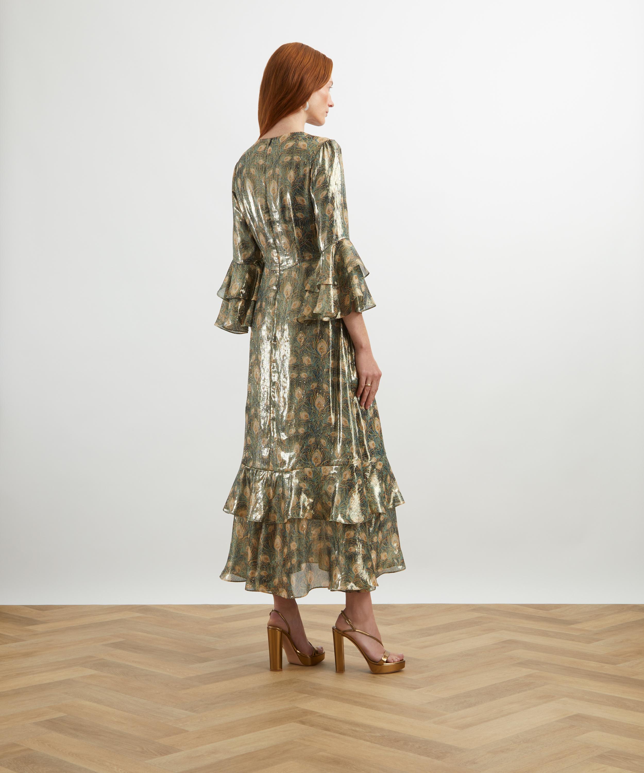 Liberty - Juno Feather Silk Lamé Gala Dress image number 3