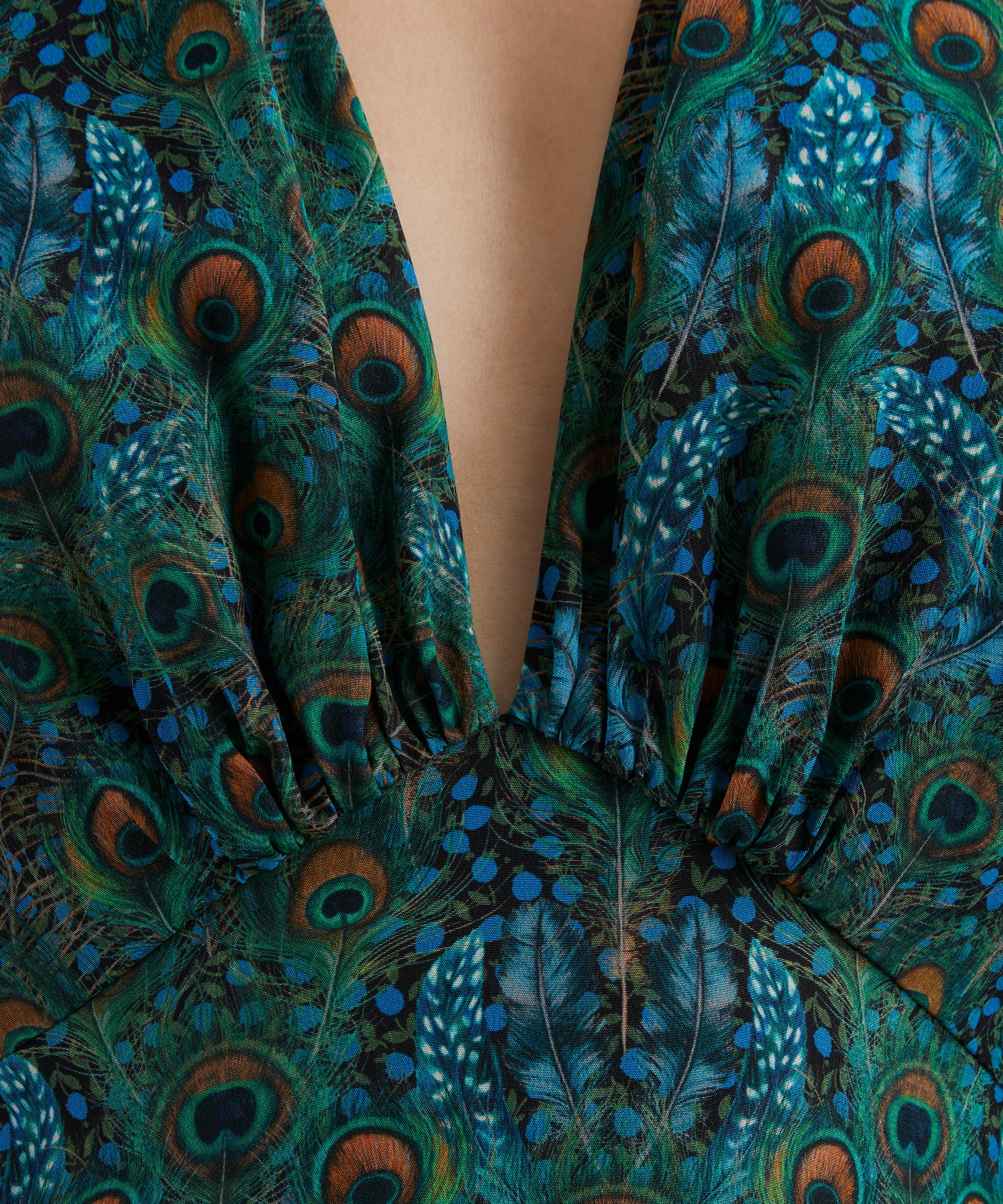 Liberty - Peacock Manor Jacquard Silk Soirée Dress image number 4