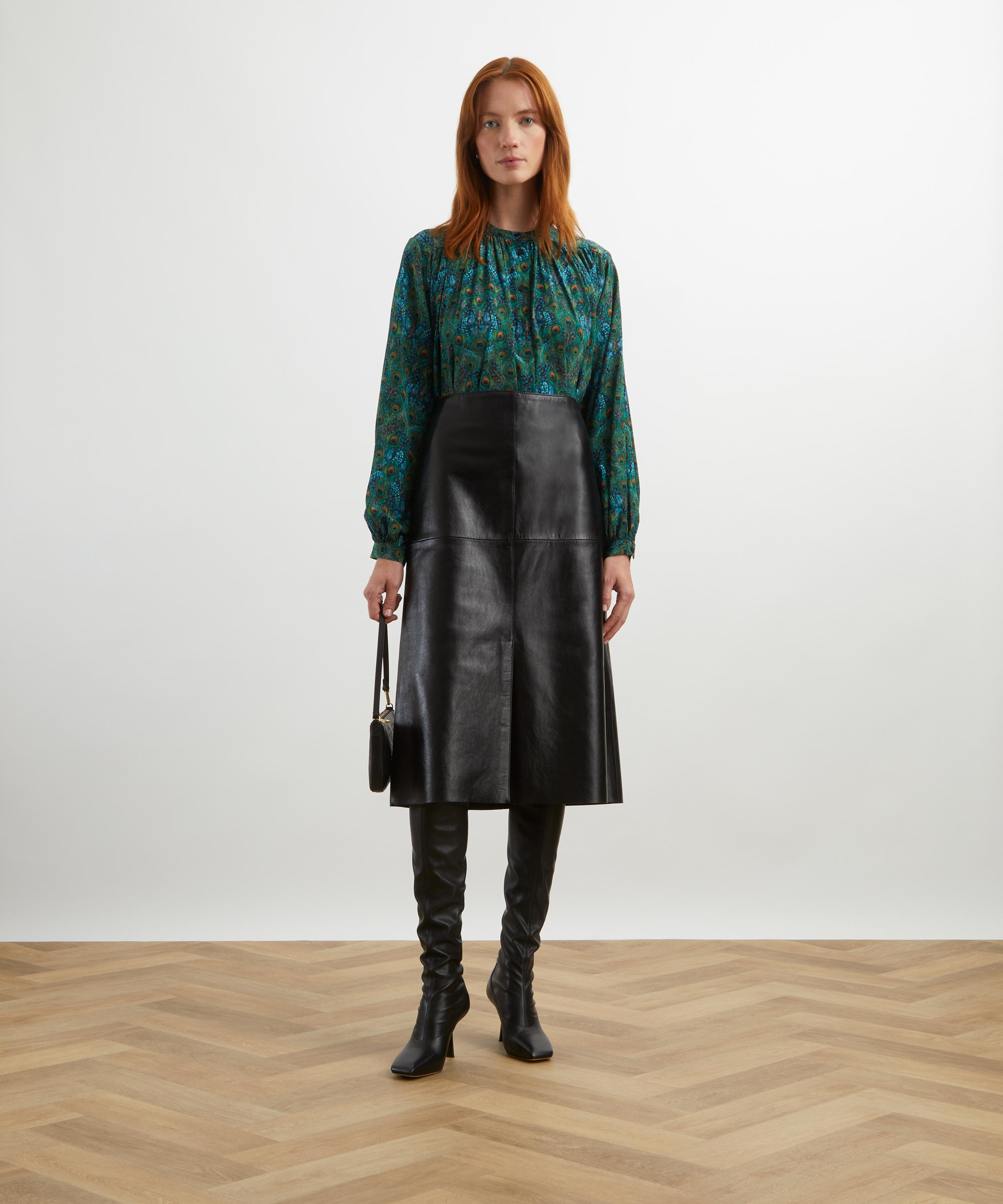 Liberty - Peacock Manor Silk Boho Shirt  image number 1