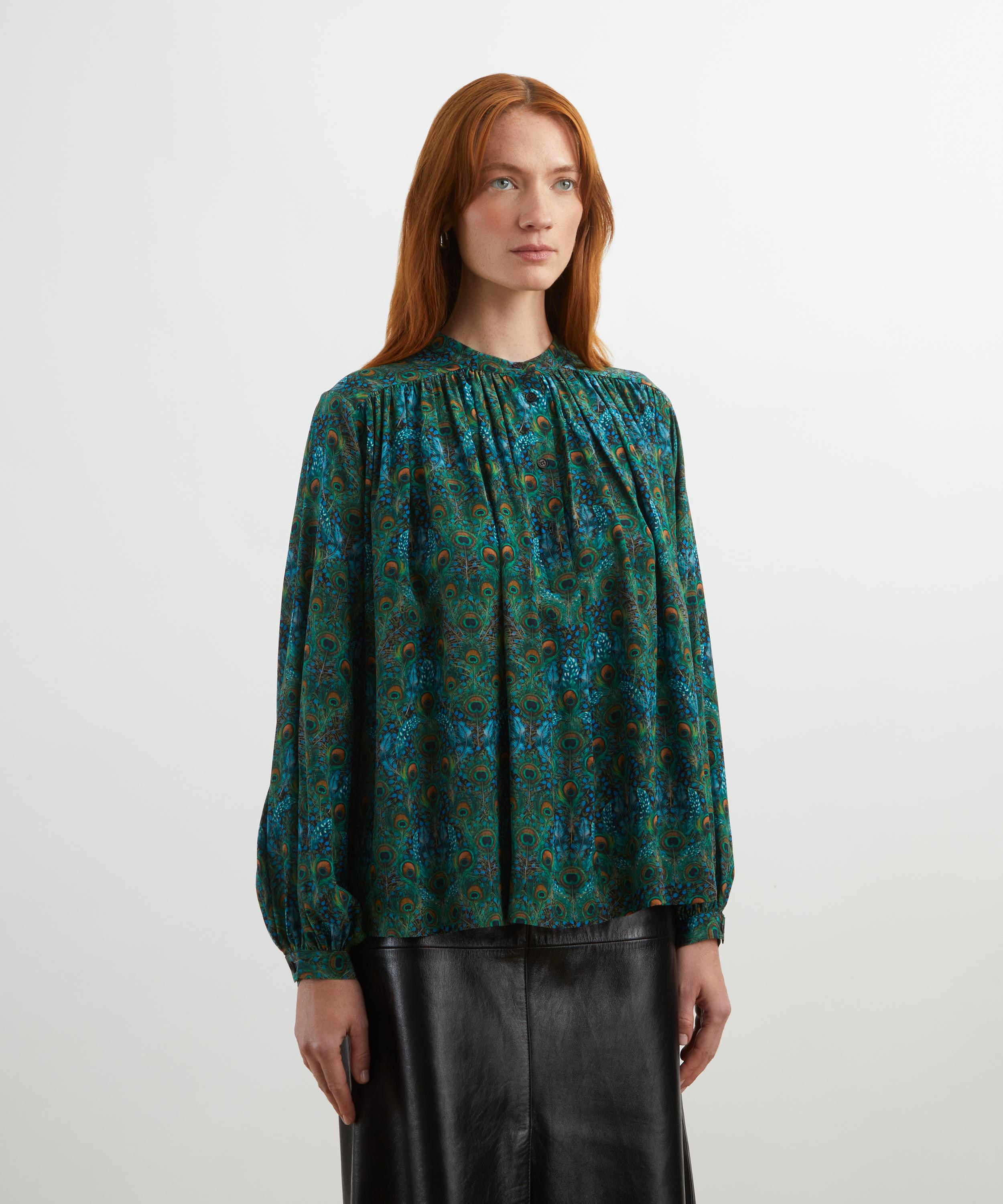 Liberty - Peacock Manor Silk Boho Shirt  image number 2