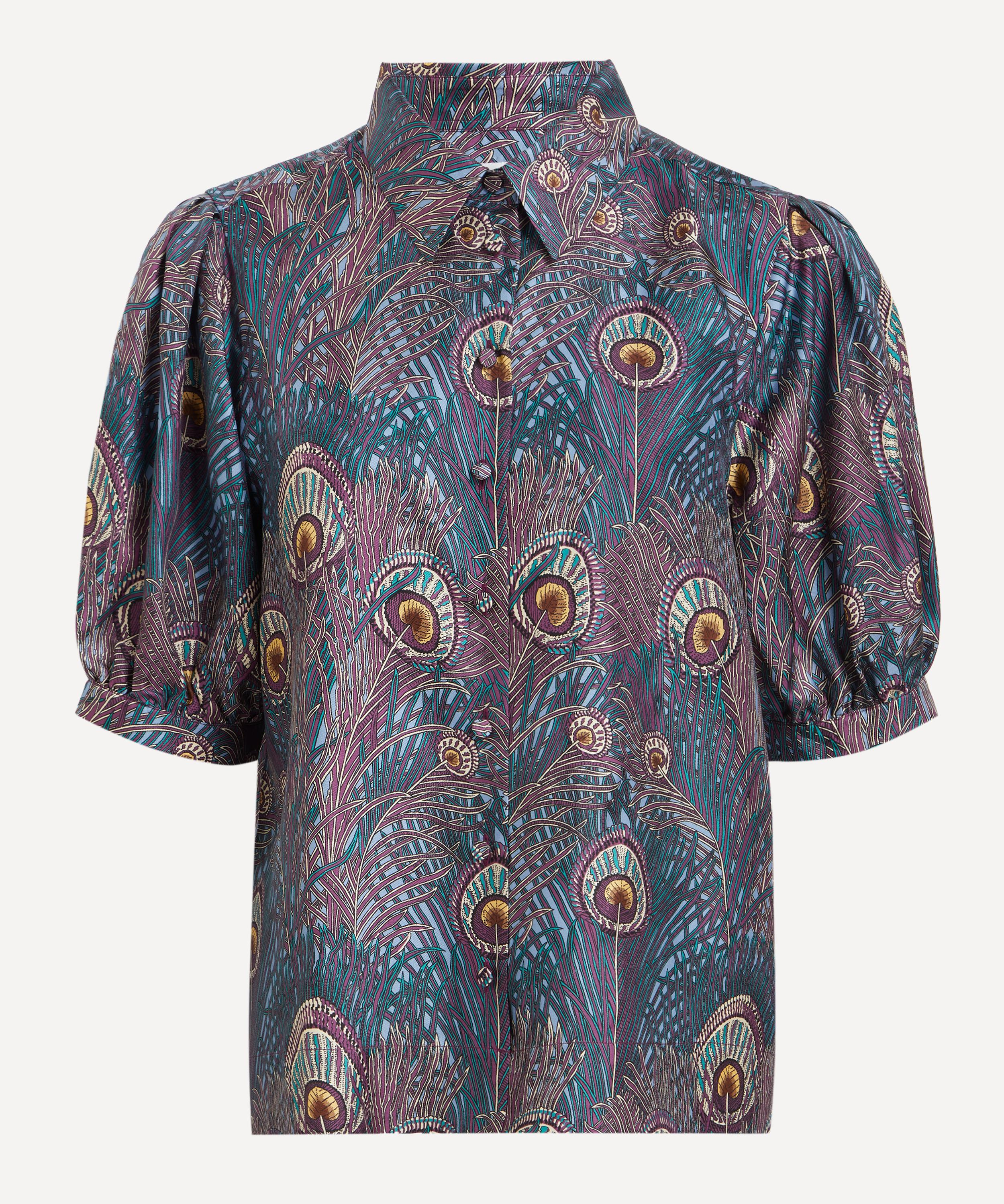 Liberty - Royal Hera Silk Puff-Sleeve Shirt image number 0