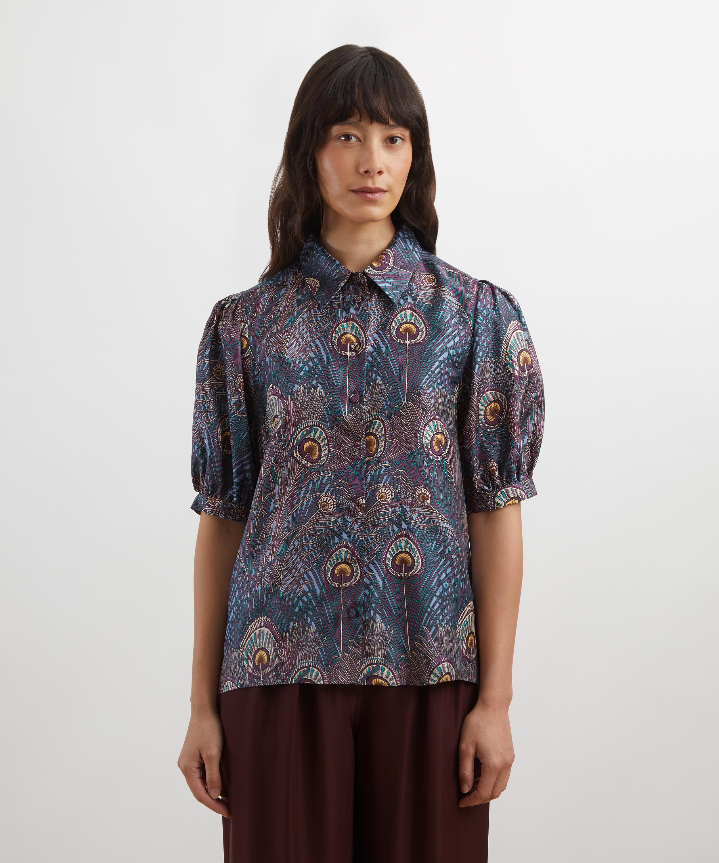 Liberty - Royal Hera Silk Puff-Sleeve Shirt image number 2