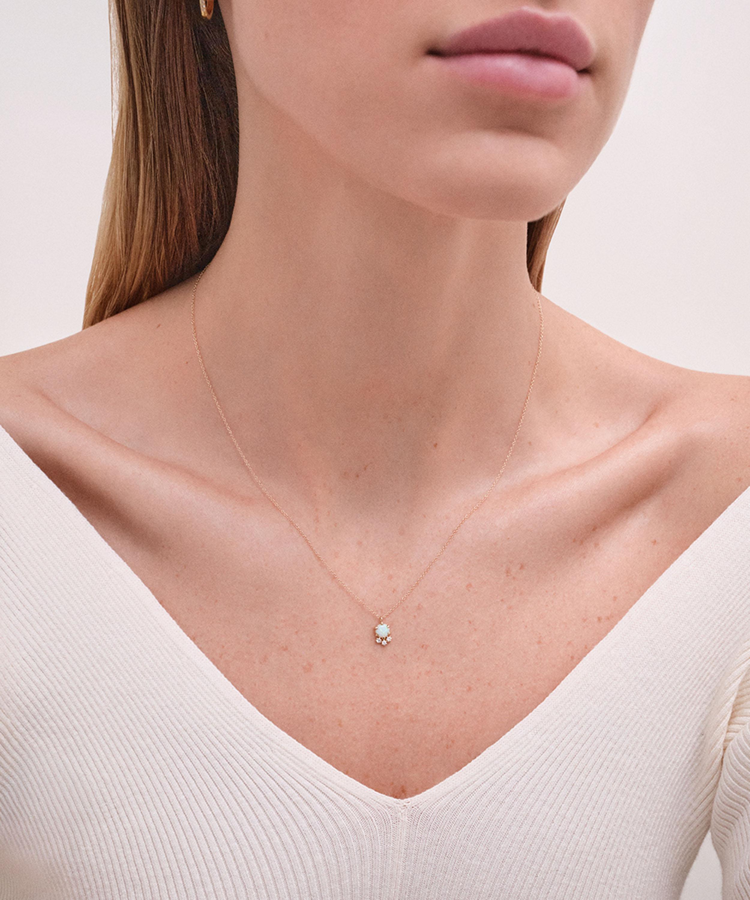Astley Clarke - 14ct Gold Interstellar Opal and Lab-Grown Diamond Cluster Necklace image number 1