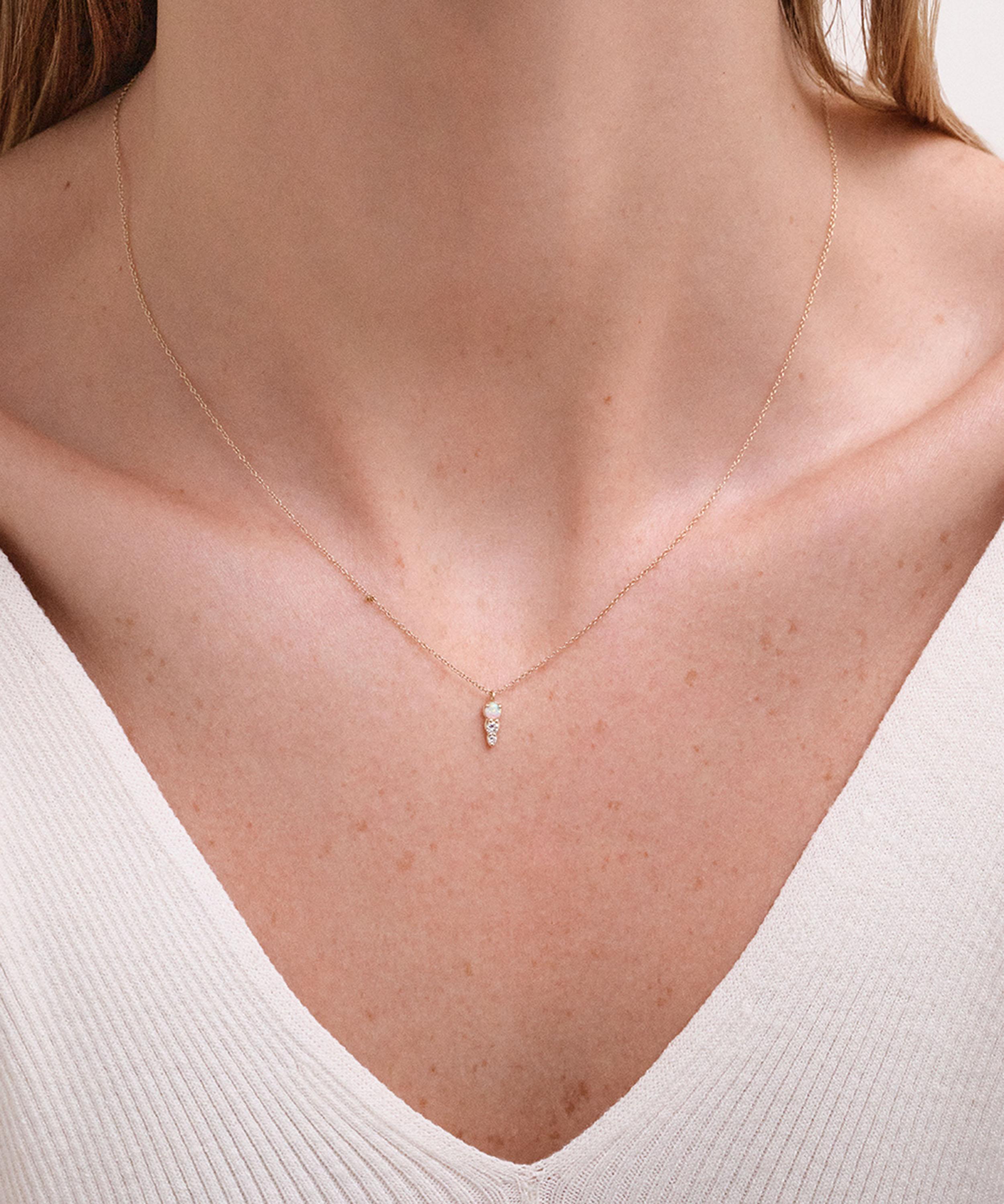 Astley Clarke - 14ct Gold Interstellar Opal and Lab-Grown Diamond Drop Necklace image number 1