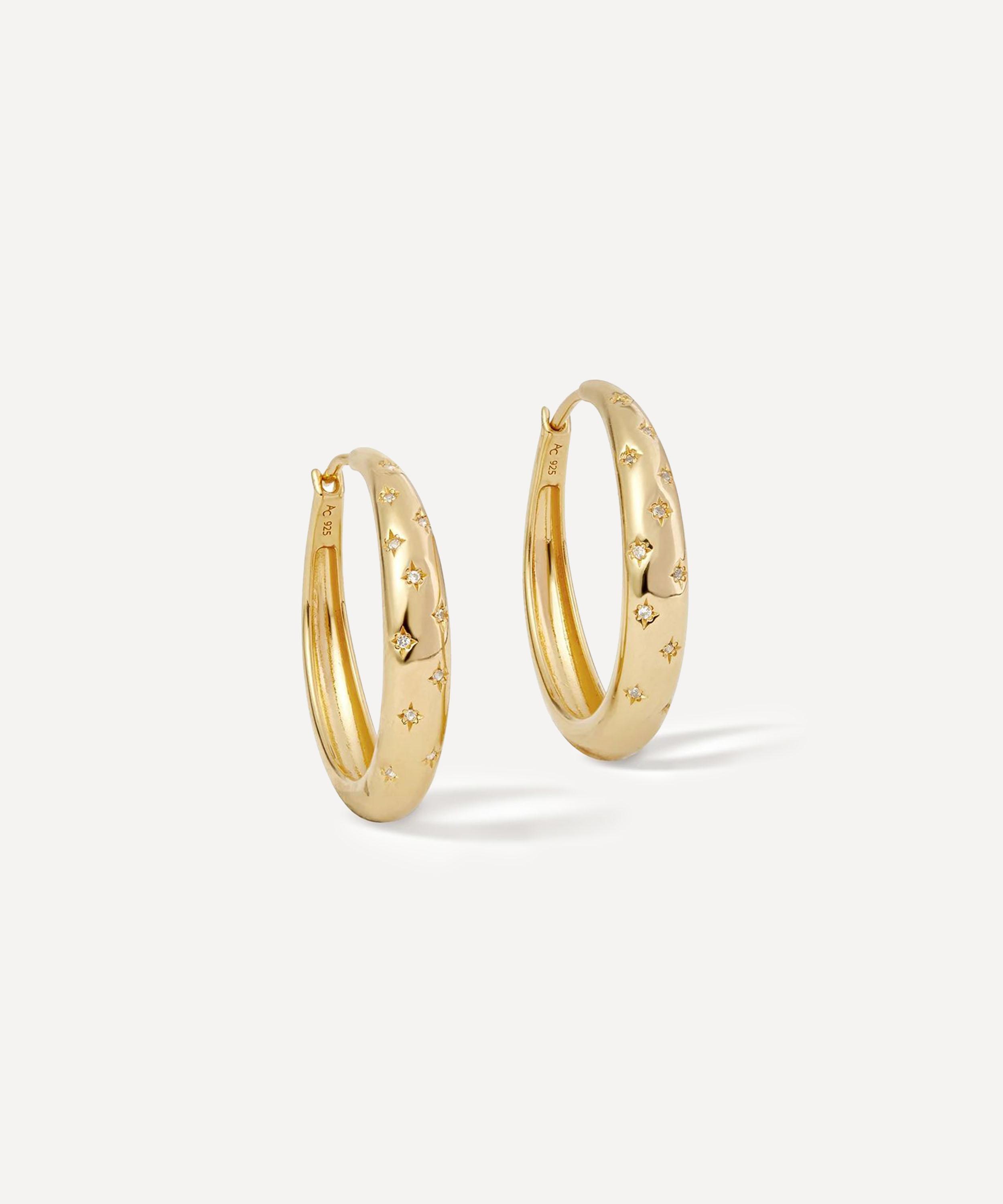 Astley Clarke - 18ct Gold-Plated Vermeil Silver Maxi Tiny Star Hoop Earrings image number 0