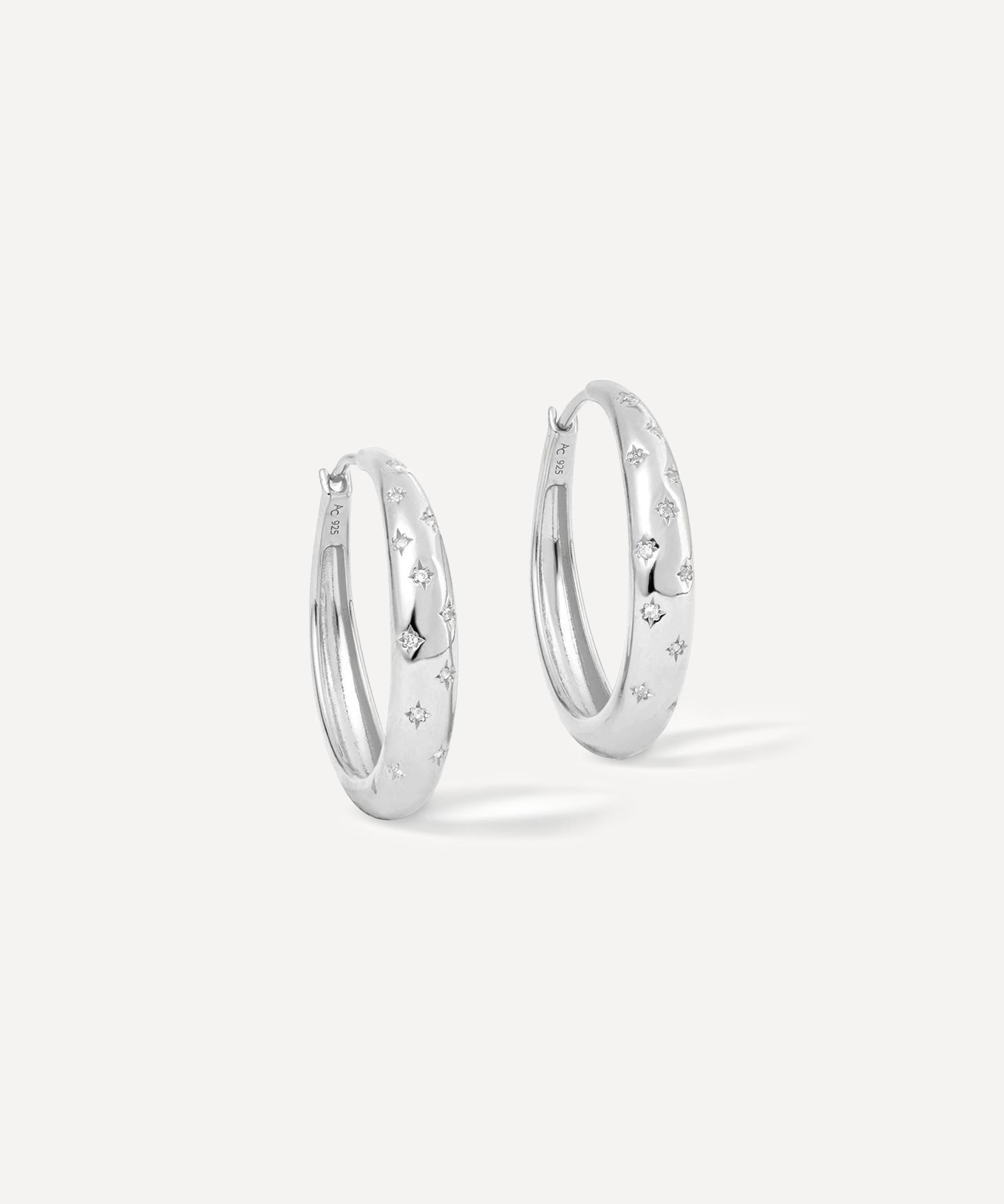 Astley Clarke - Sterling Silver Maxi Tiny Star Hoop Earrings image number 0