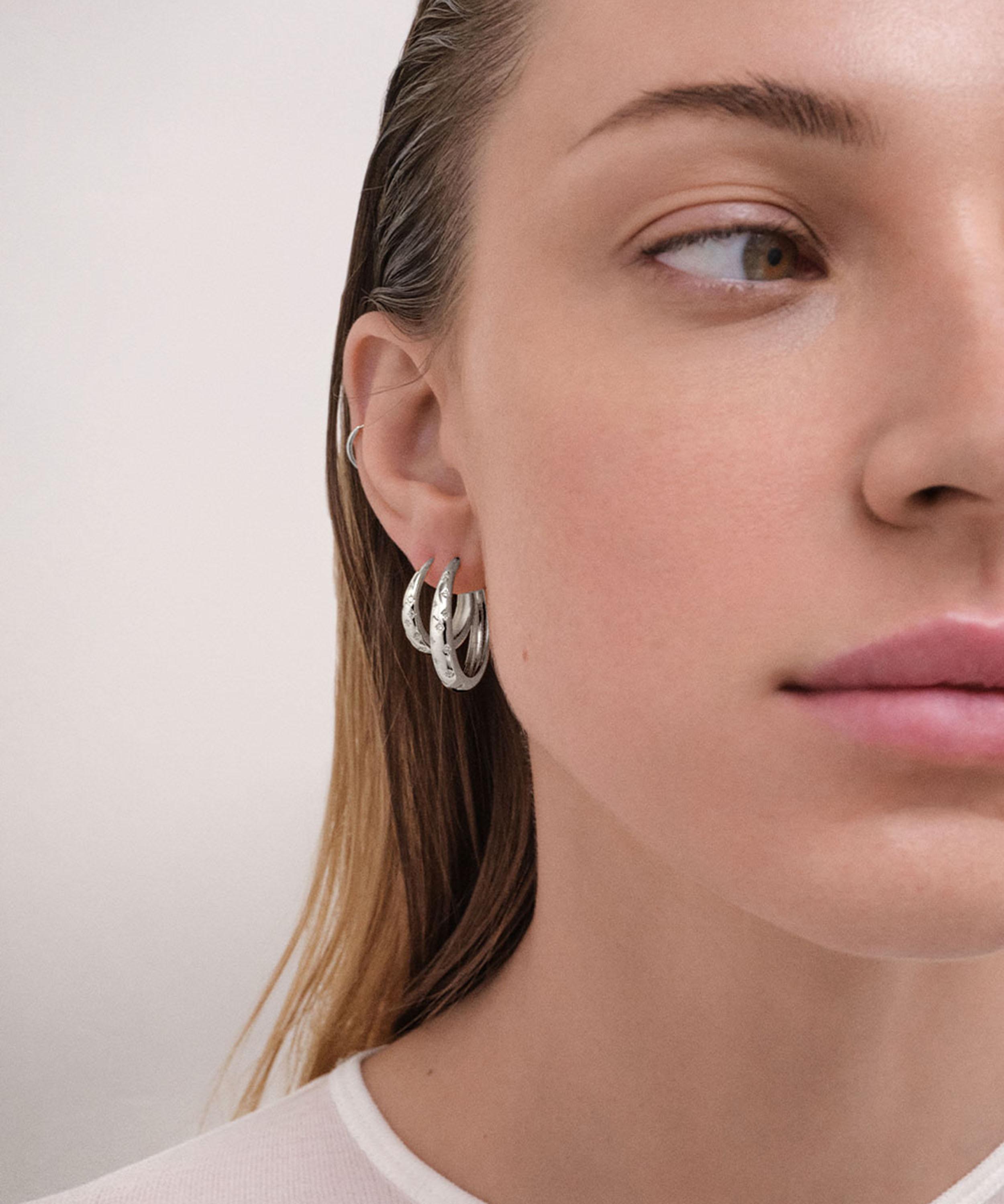 Astley Clarke - Sterling Silver Maxi Tiny Star Hoop Earrings image number 1