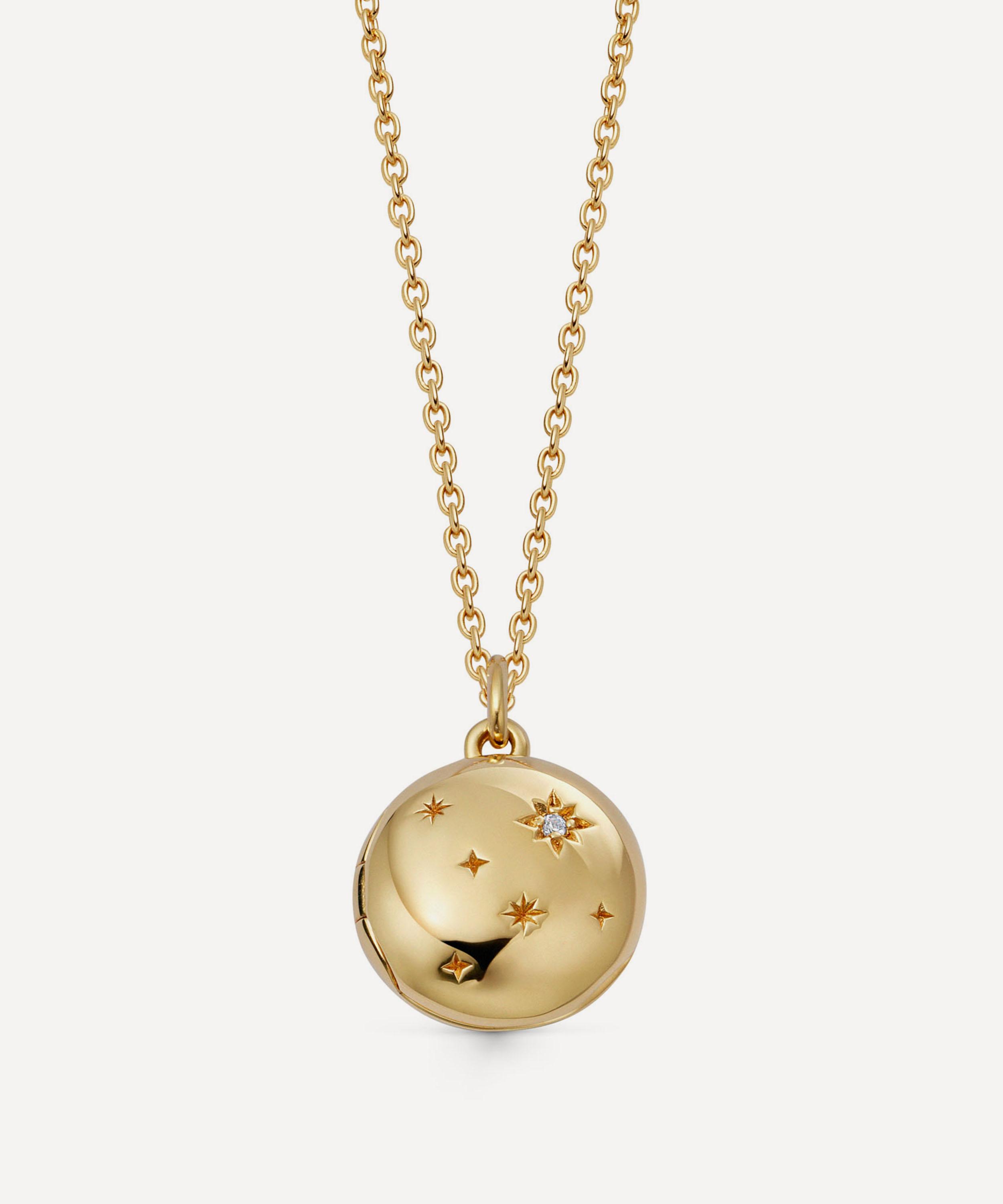 Astley Clarke - 18ct Gold-Plated Vermeil Silver Tiny Star Mini Biography Locket Necklace image number 0