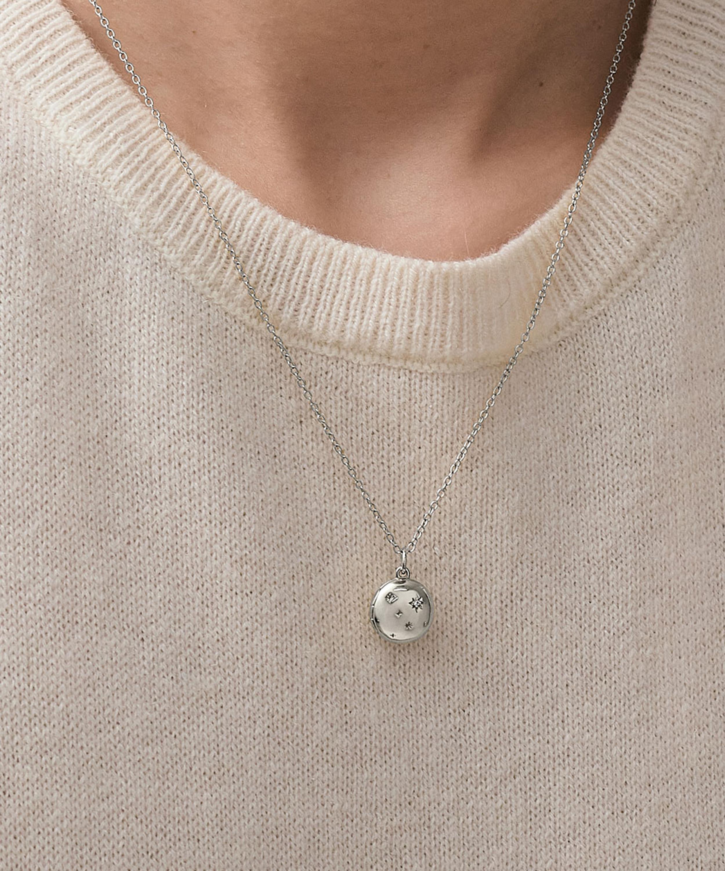 Astley Clarke - Sterling Silver Tiny Star Mini Biography Locket Necklace image number 1