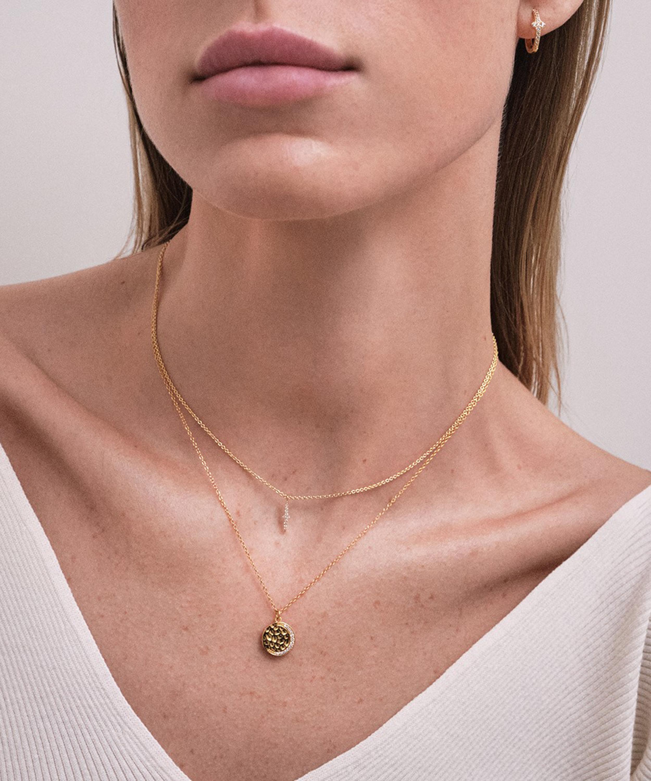 Astley Clarke - 18ct Gold-Plated Vermeil Silver Luna Crescent Locket Necklace image number 3