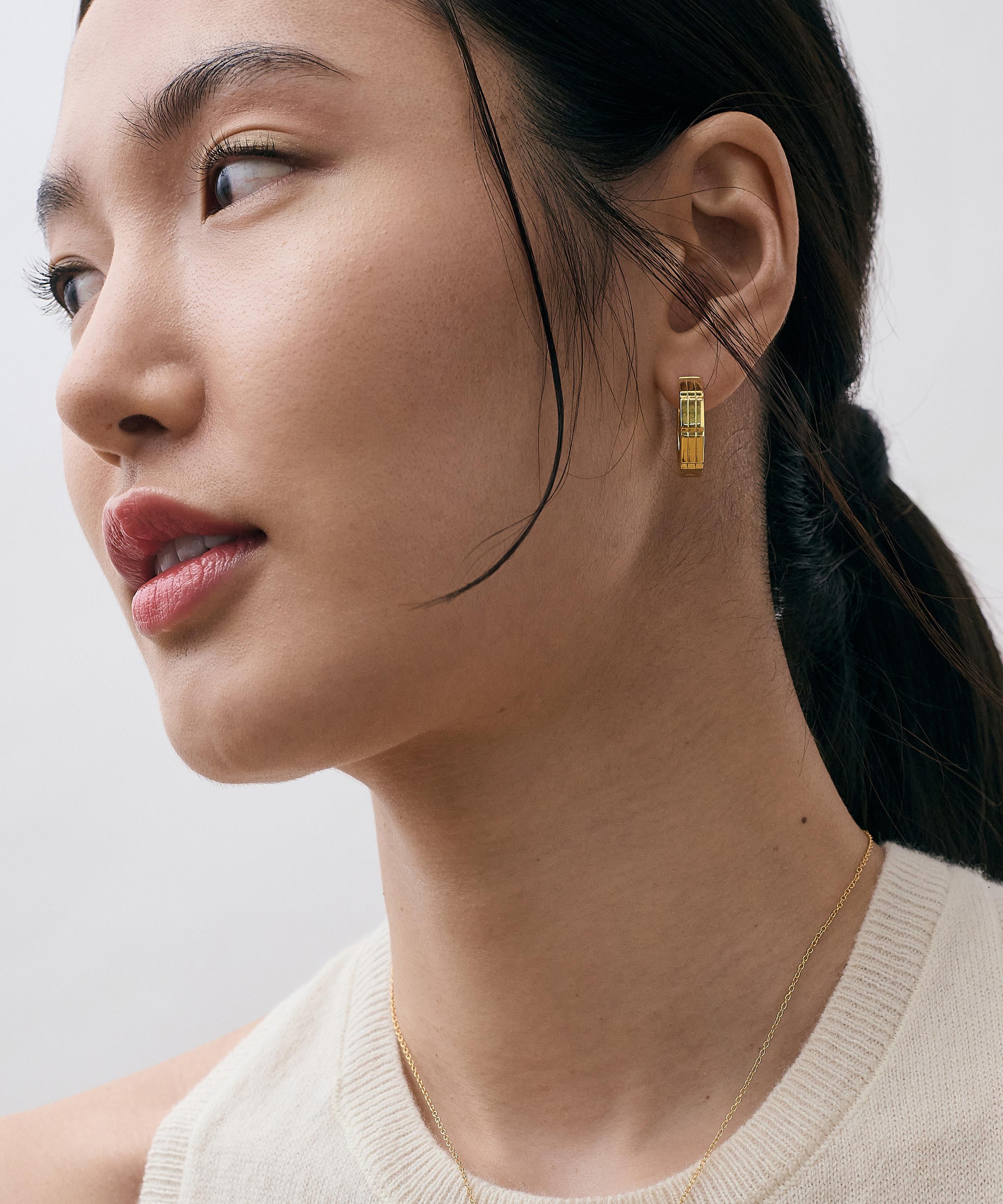 Astley Clarke - 18ct Gold Plated Vermeil Silver Aubar Bold Hoop Earrings image number 4