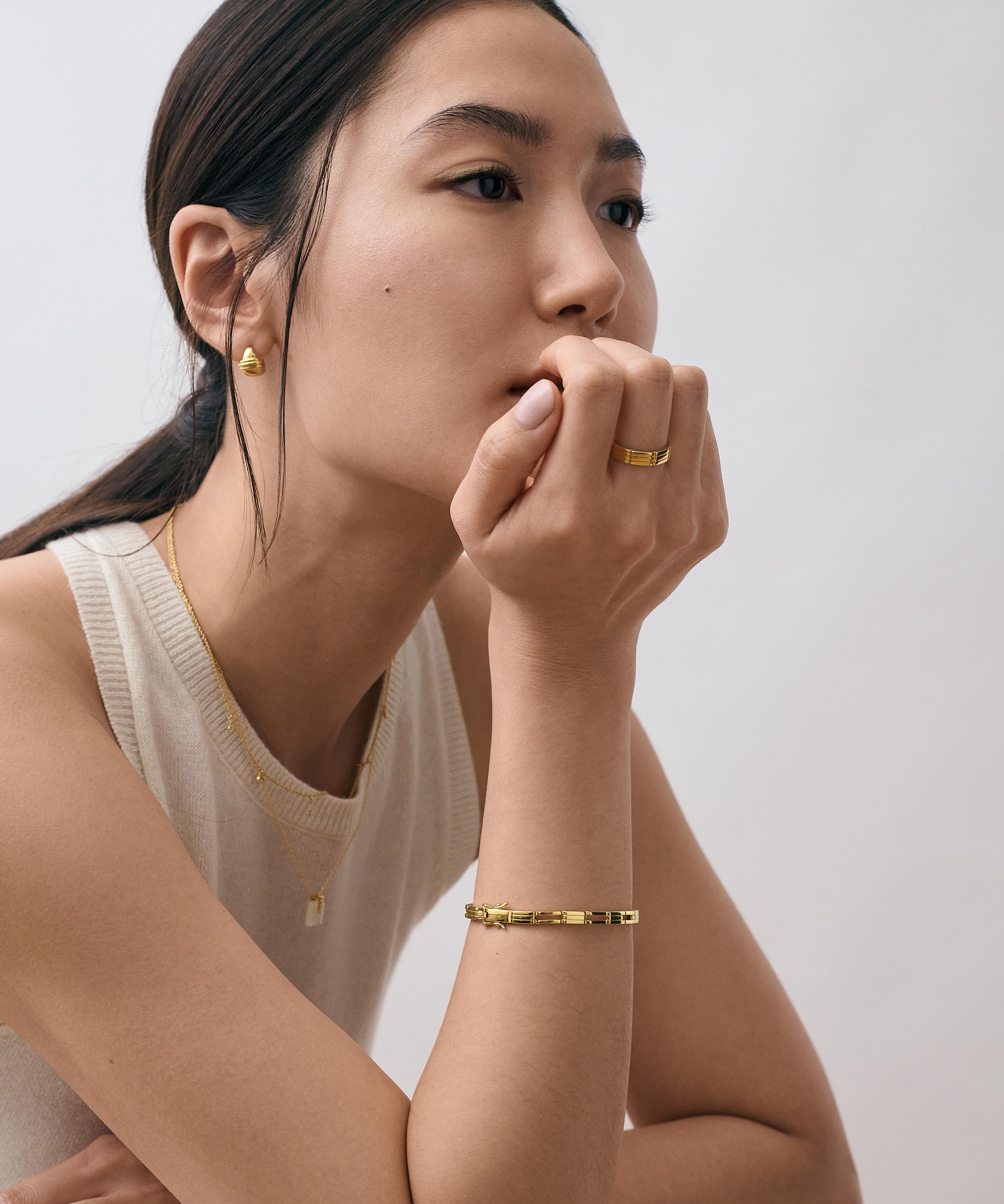 Astley Clarke - 18ct Gold Plated Vermeil Silver Aubar Bold Bracelet image number 2