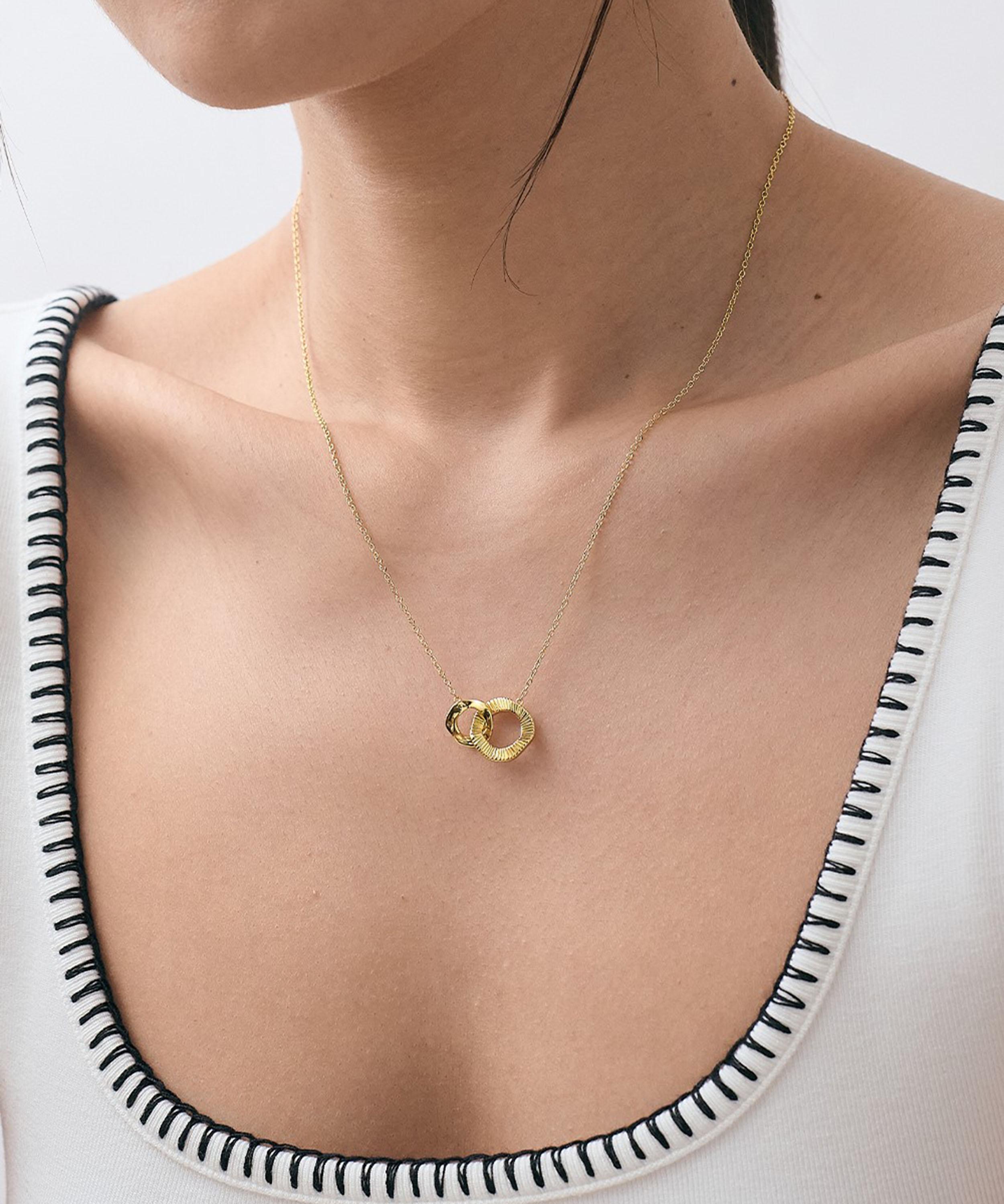 Astley Clarke - 18ct Gold-Plated Vermeil Silver Raye Link Pendant Necklace image number 1