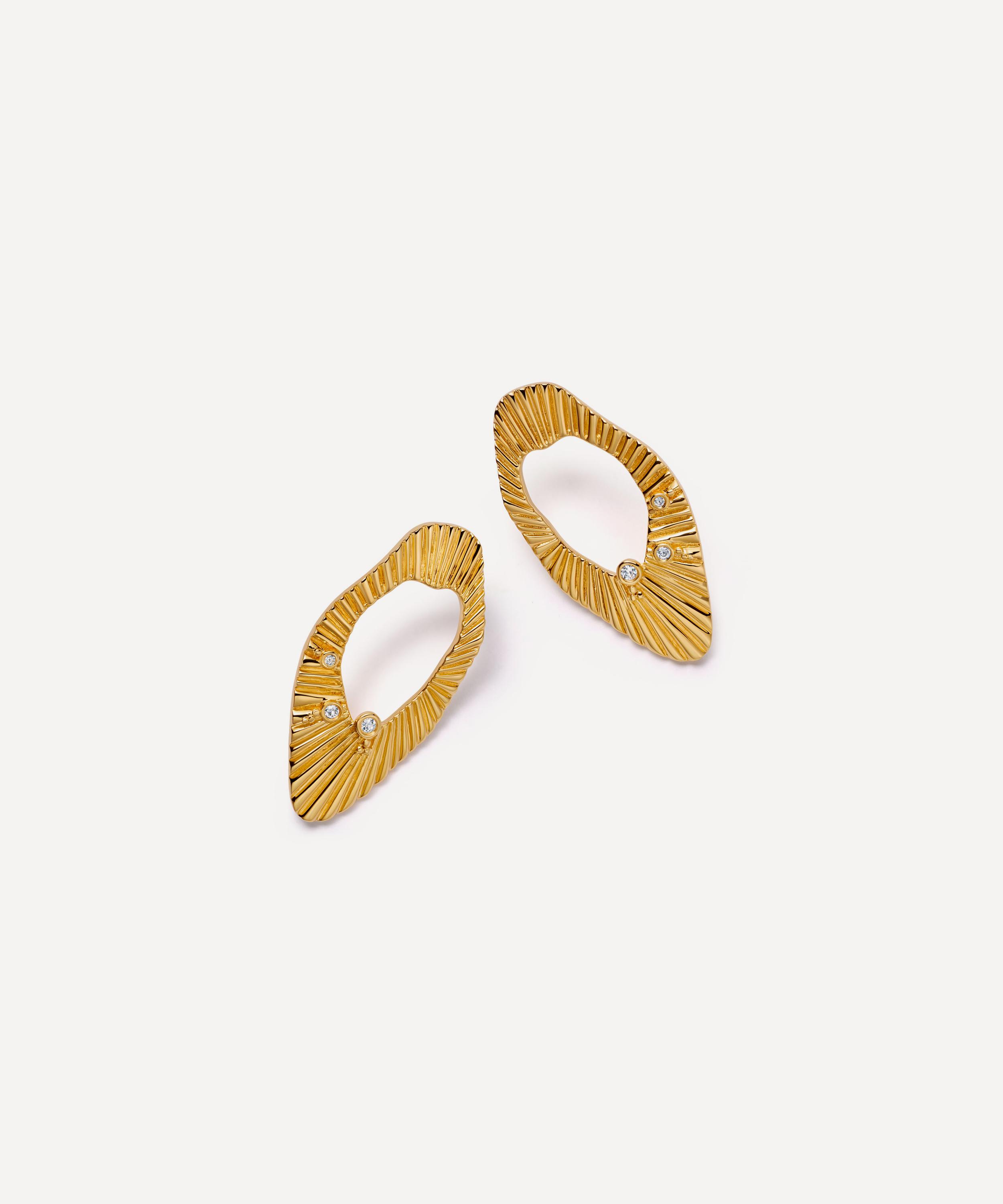 Astley Clarke - 18ct Gold-Plated Vermeil Silver Raye Statement Hoop Stud Earrings image number 0