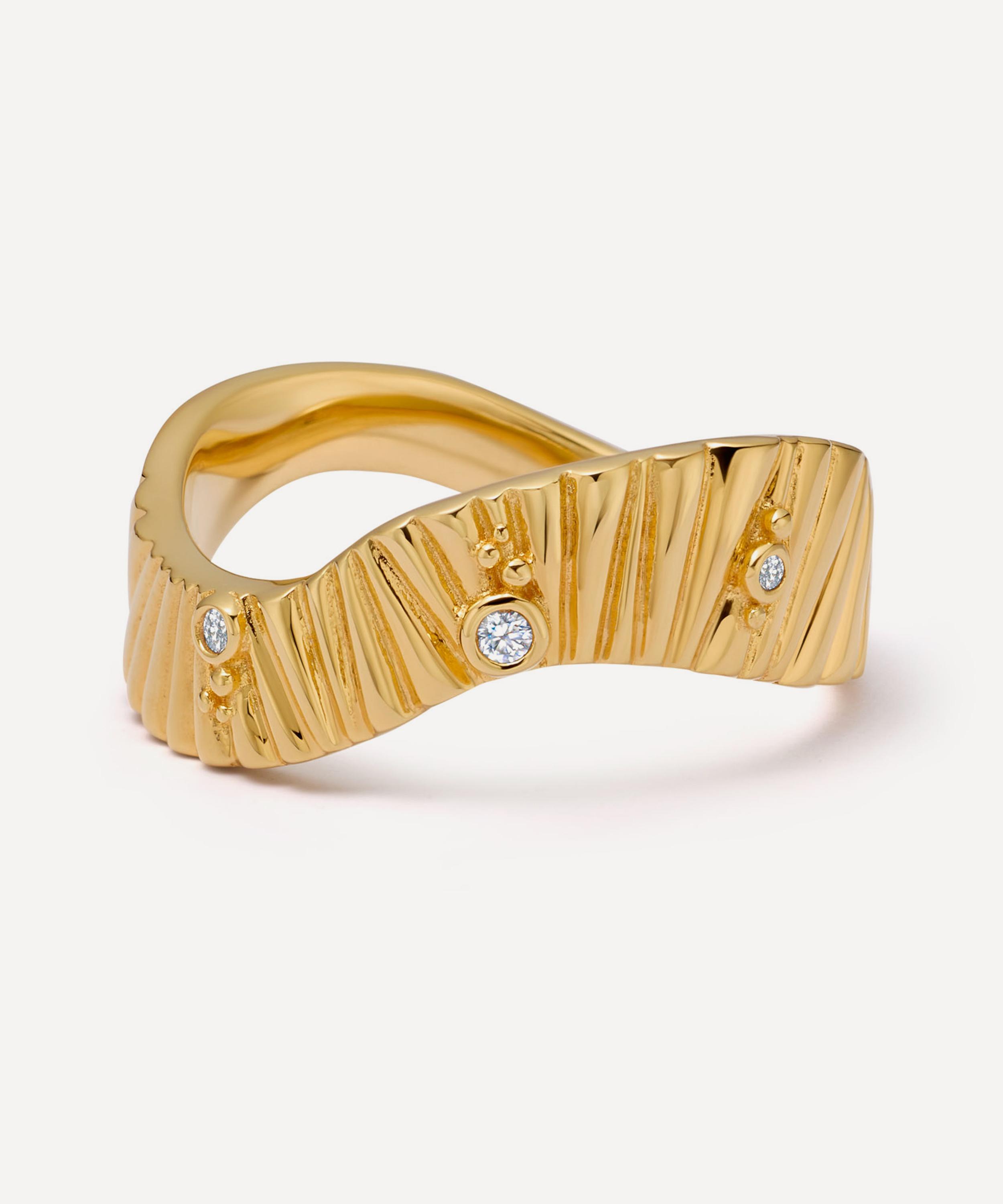 Astley Clarke - 18ct Gold-Plated Vermeil Silver Raye Ring image number 0