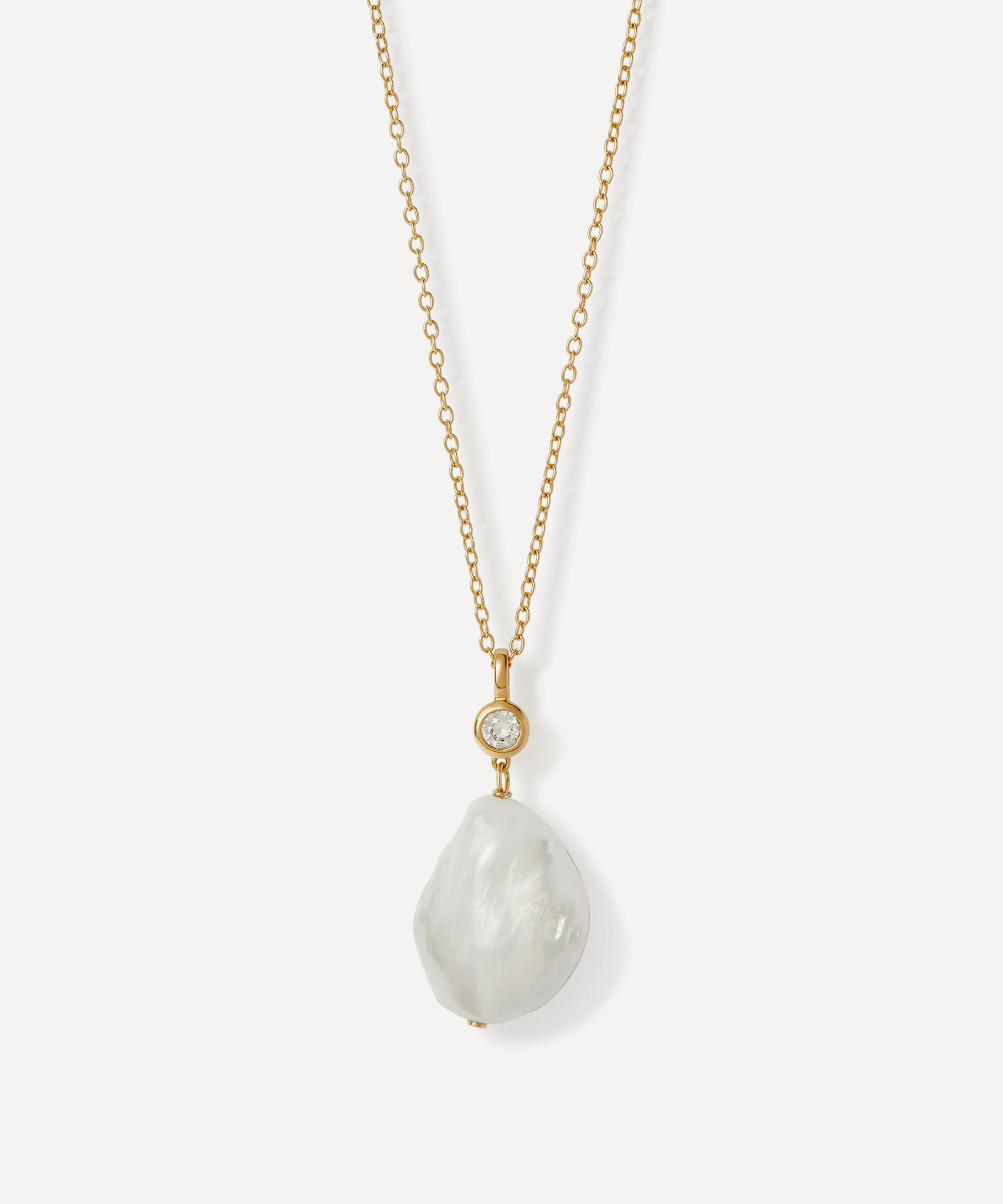 Astley Clarke - 18ct Gold-Plated Vermeil Silver Pearl Drop Pendant Necklace image number 0